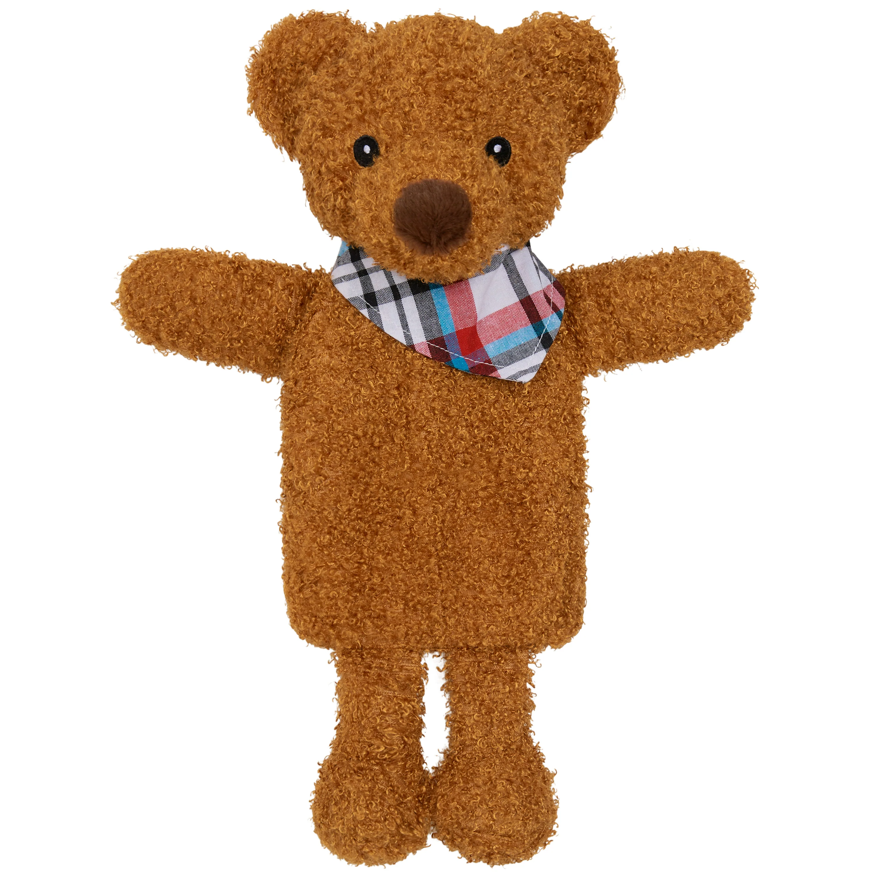Hot Water Bottle with Animal Fleece Cover - Brown Teddy Bear