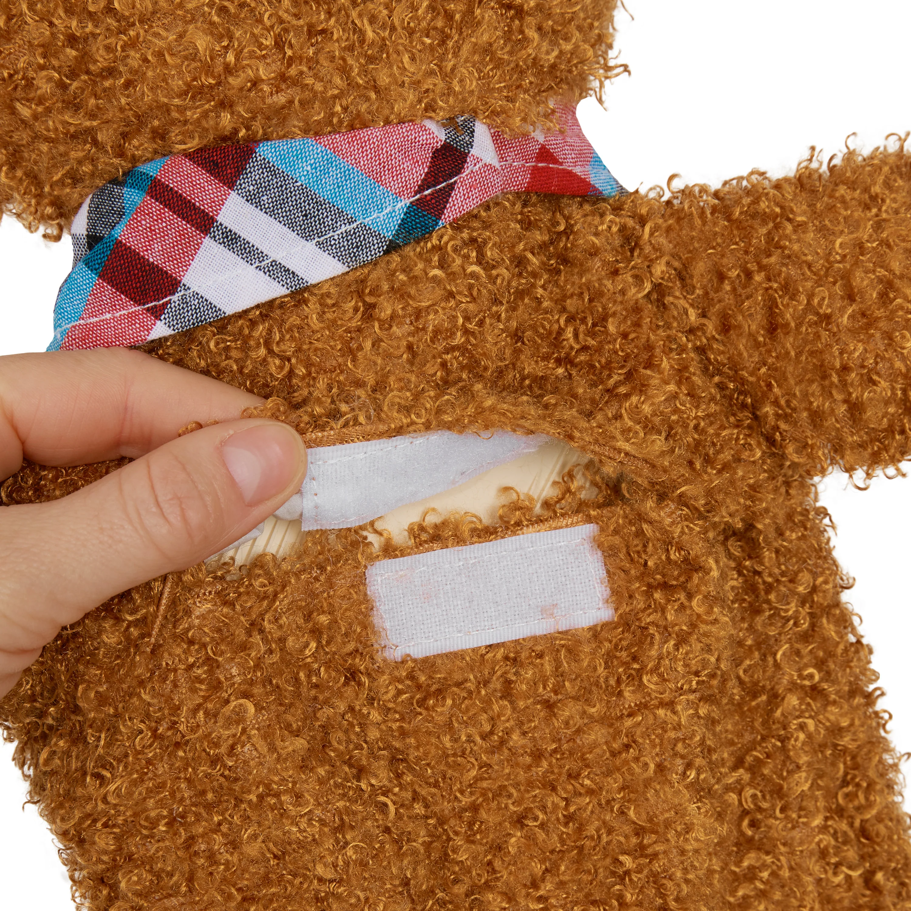 Hot Water Bottle with Animal Fleece Cover - Brown Teddy Bear - Image 2