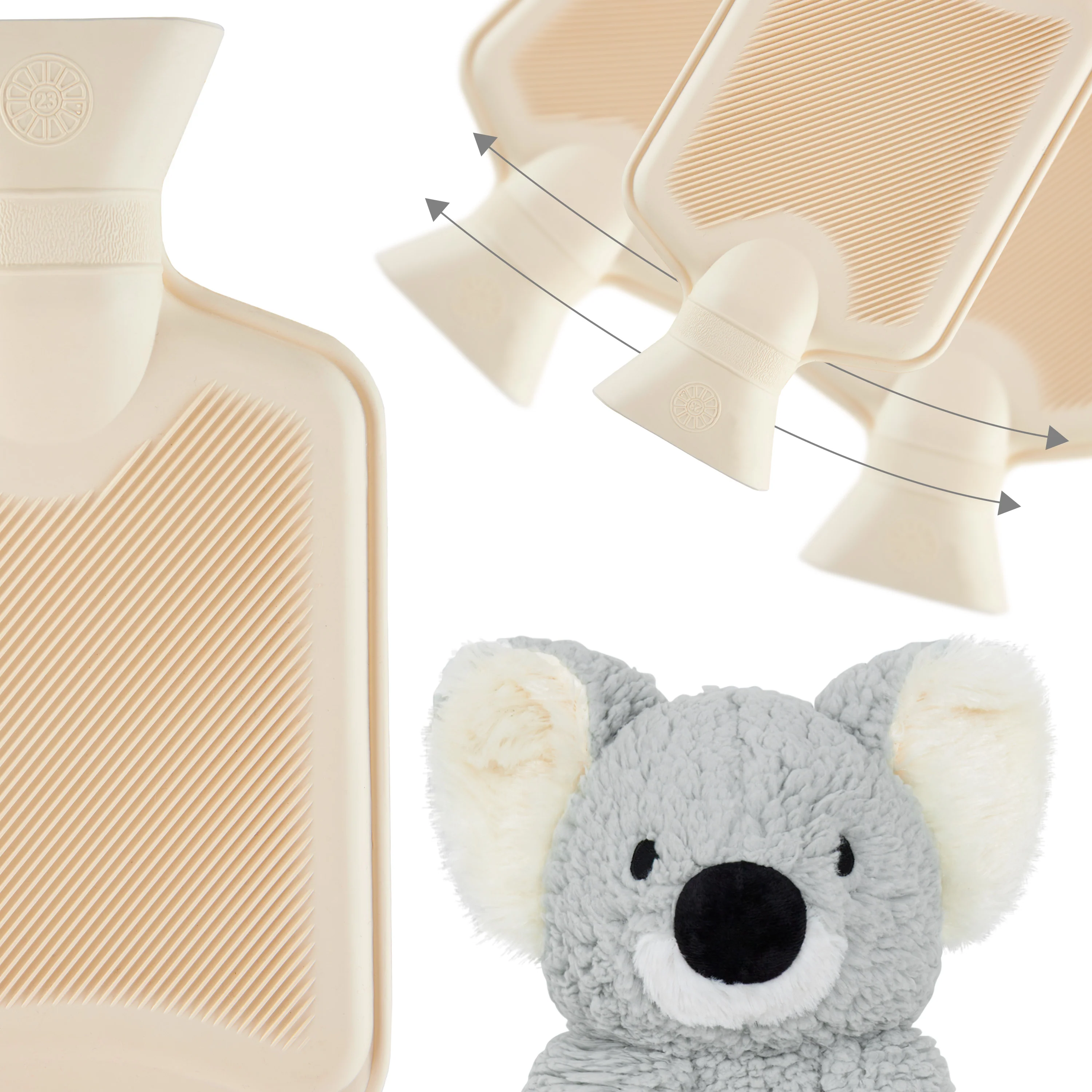 Hot Water Bottle with Animal Fleece Cover - Koala - Image 5