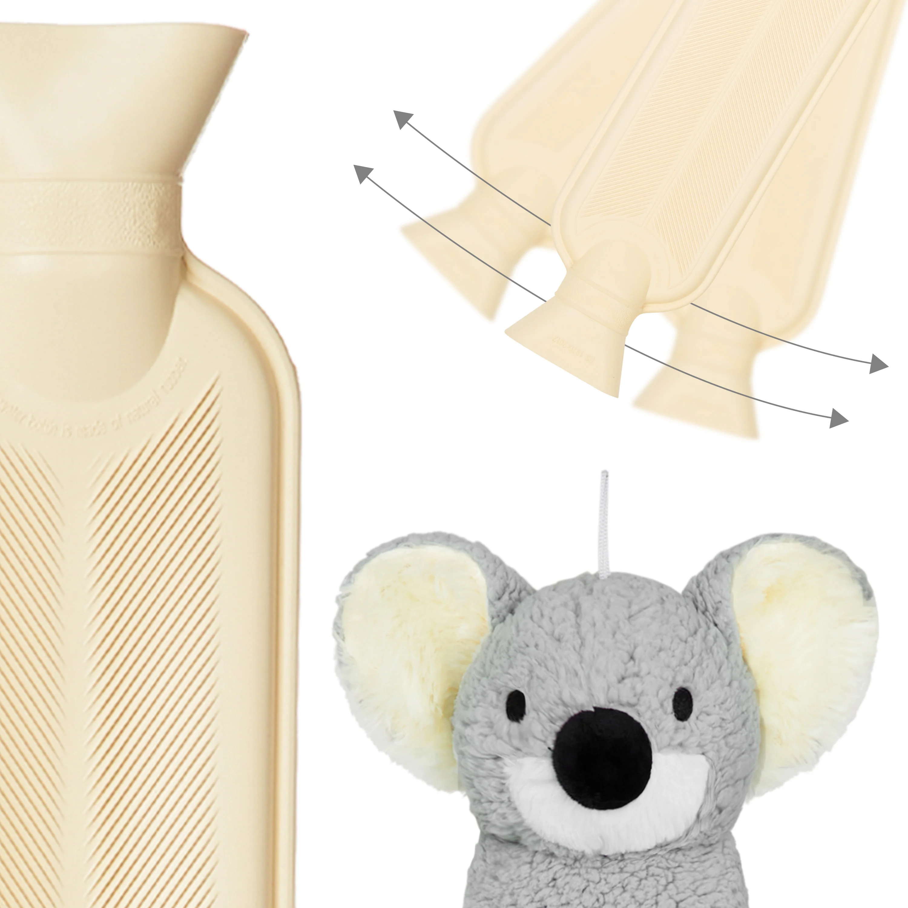 Hot Water Bottle with Animal Fleece Cover - Koala Long - Image 5