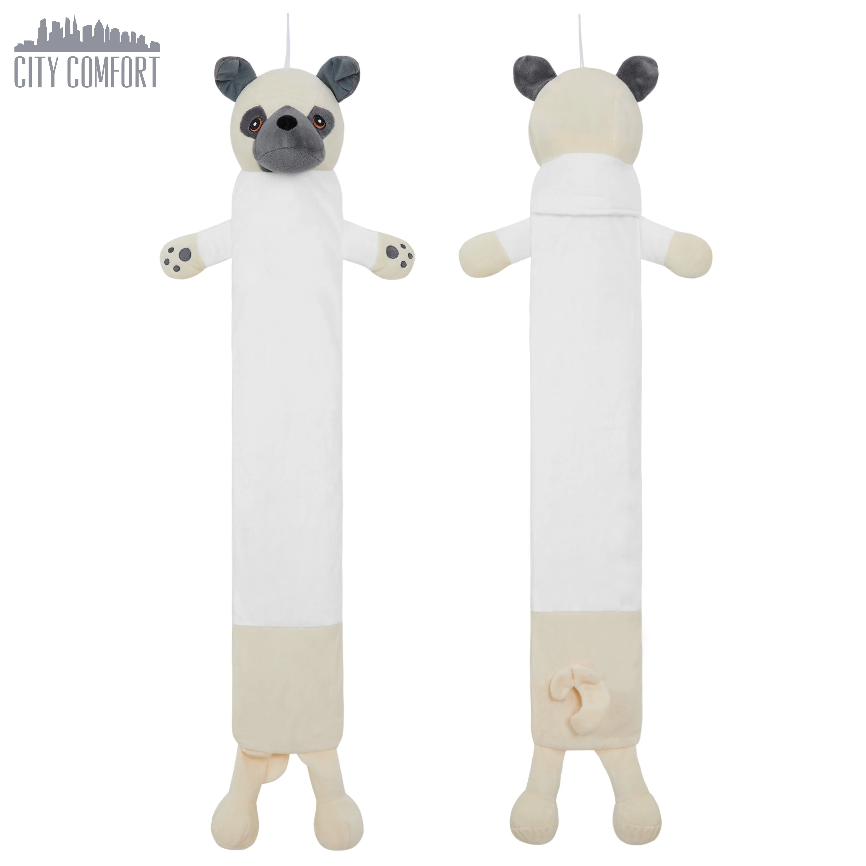 Hot Water Bottle with Animal Fleece Cover - Pug Long - Image 3