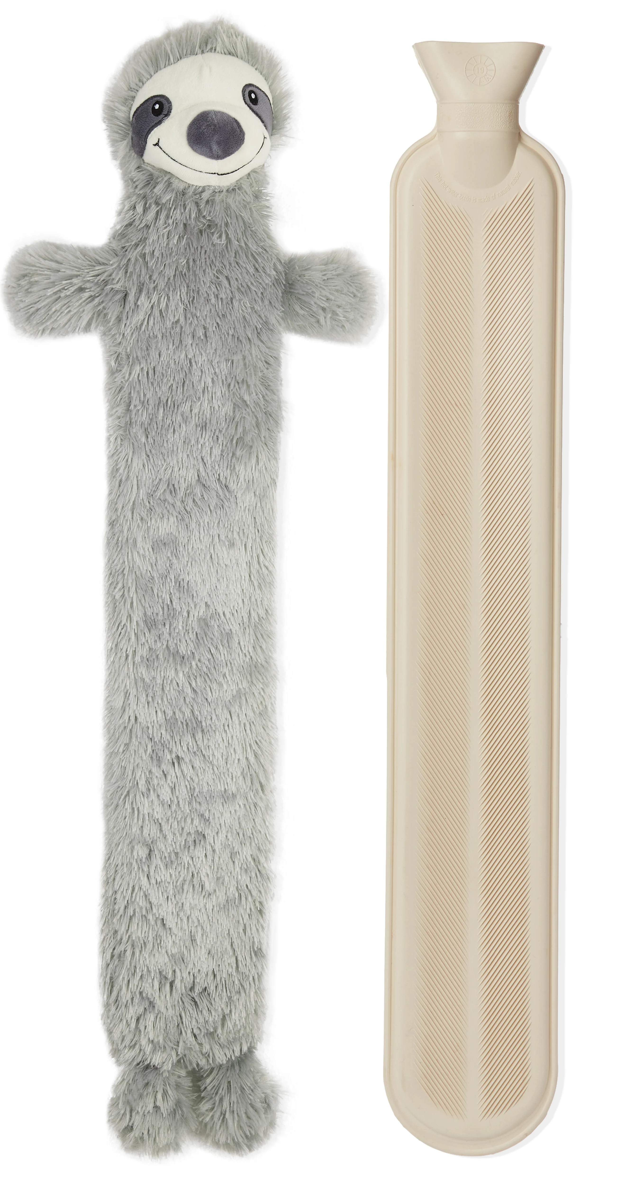 Sloth Hot Water Bottle, Extra Long Hot Water Bottles with Cover, 2 Litre Natural Rubber 72 cm Large Bed Warmer with Fluffy Animal Cover for Back, Tummy or Legs, Cute Sloth Gifts