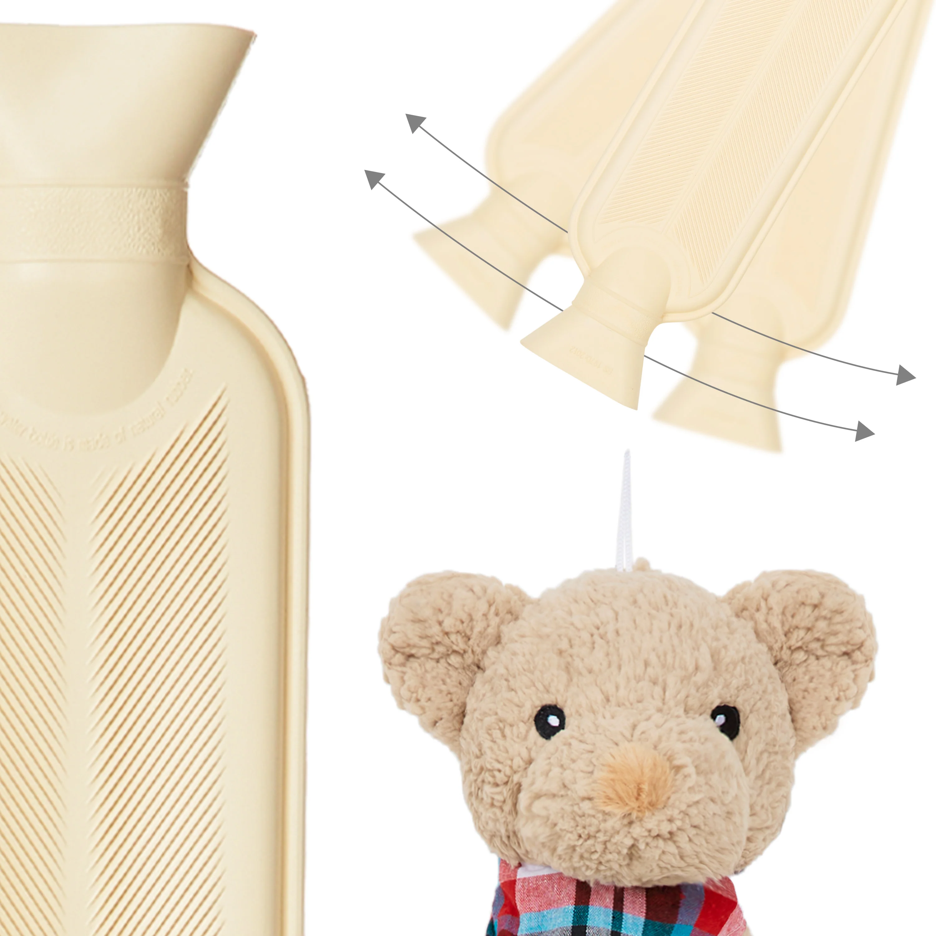 Hot Water Bottle with Animal Fleece Cover - Teddy Long - Image 5