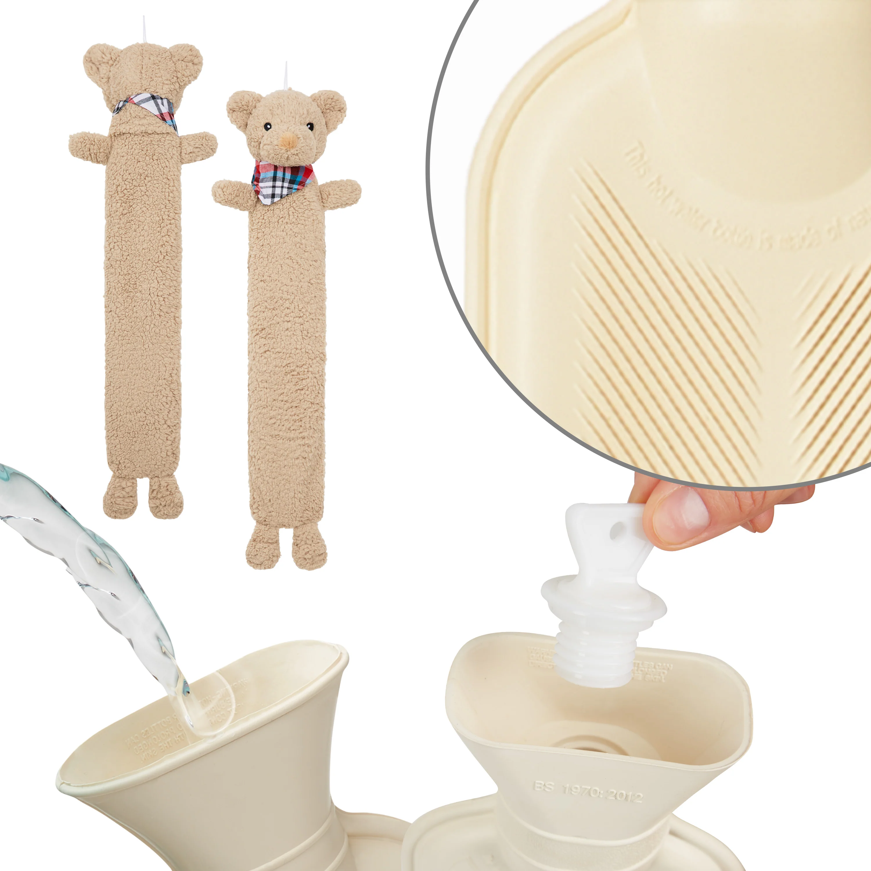 Hot Water Bottle with Animal Fleece Cover - Teddy Long - Image 6