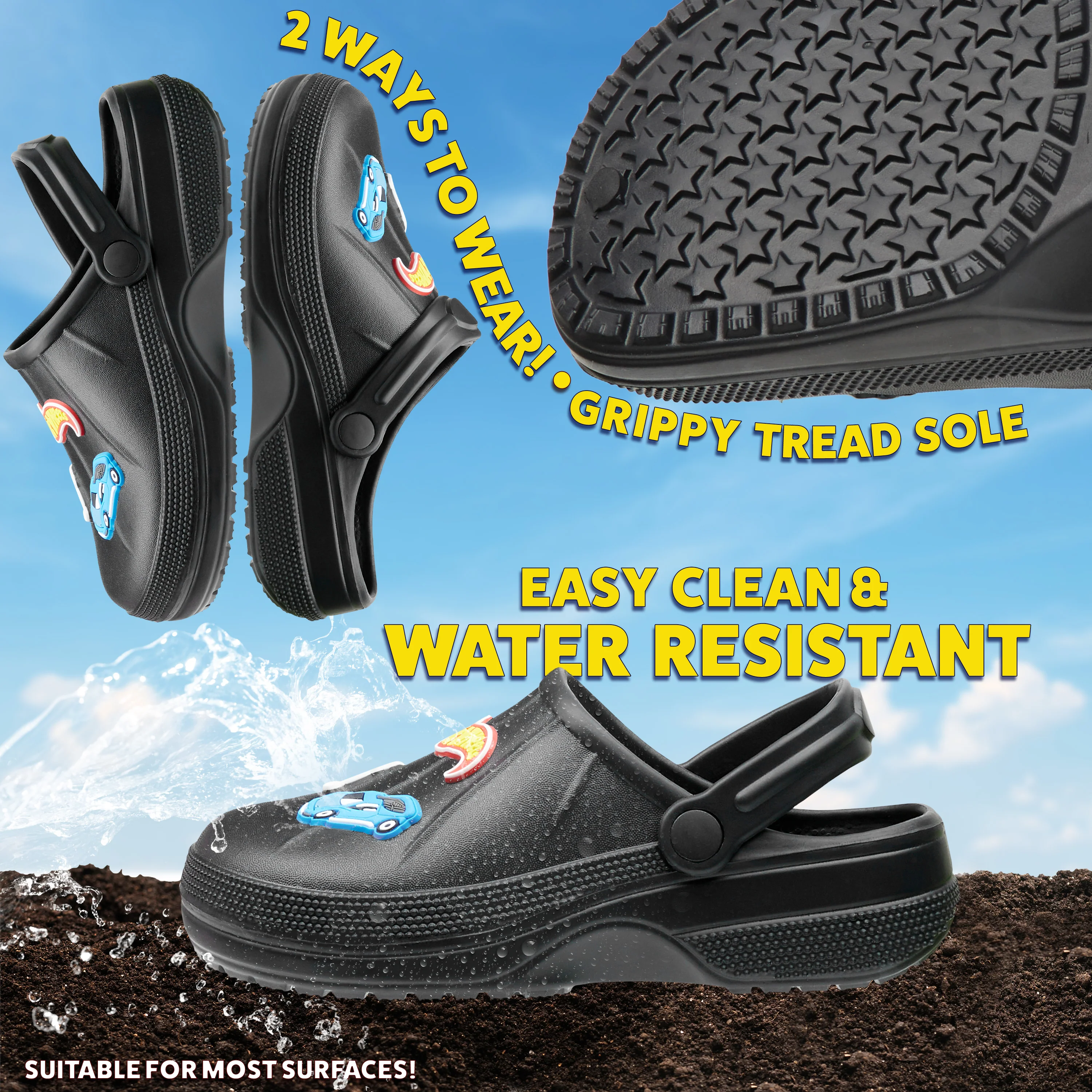 Hot Wheels Boys Clogs with Charms, Kids Summer Shoes for Garden, Beach, Pool Holiday - Image 4