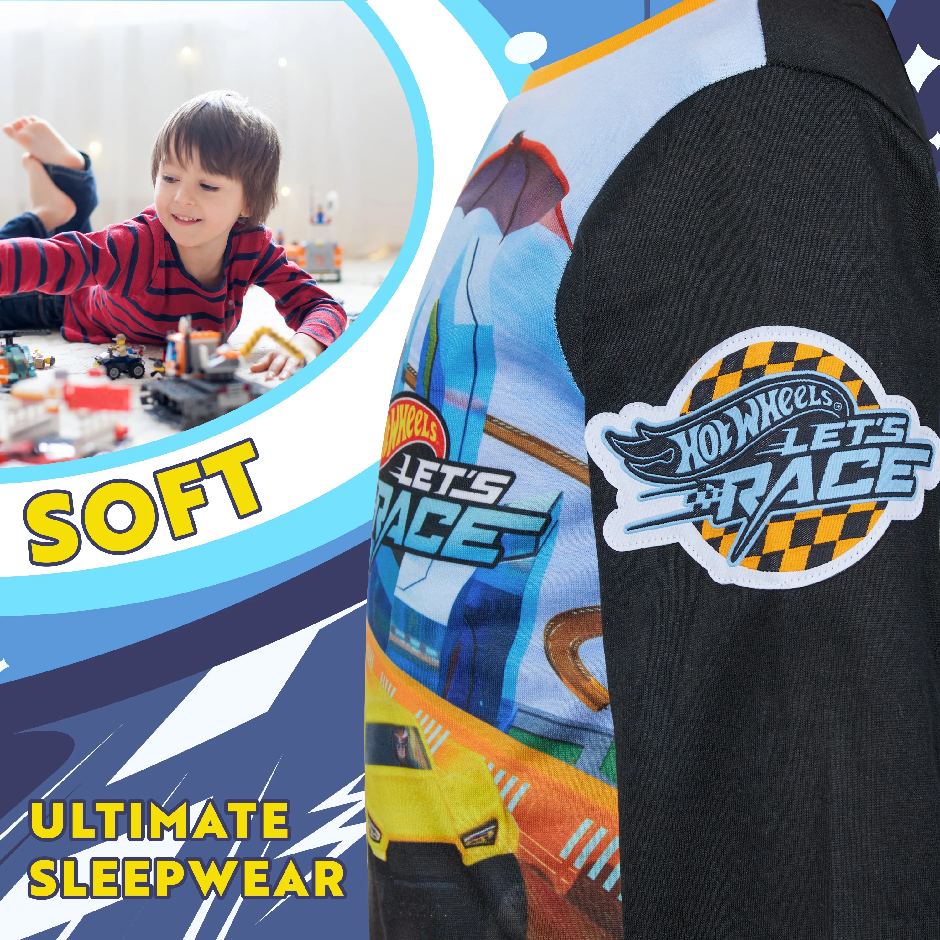 Hot Wheels Boys Long Pyjamas Set, Comfortable 2 Piece Nightwear Set - Boys Gifts - Image 5