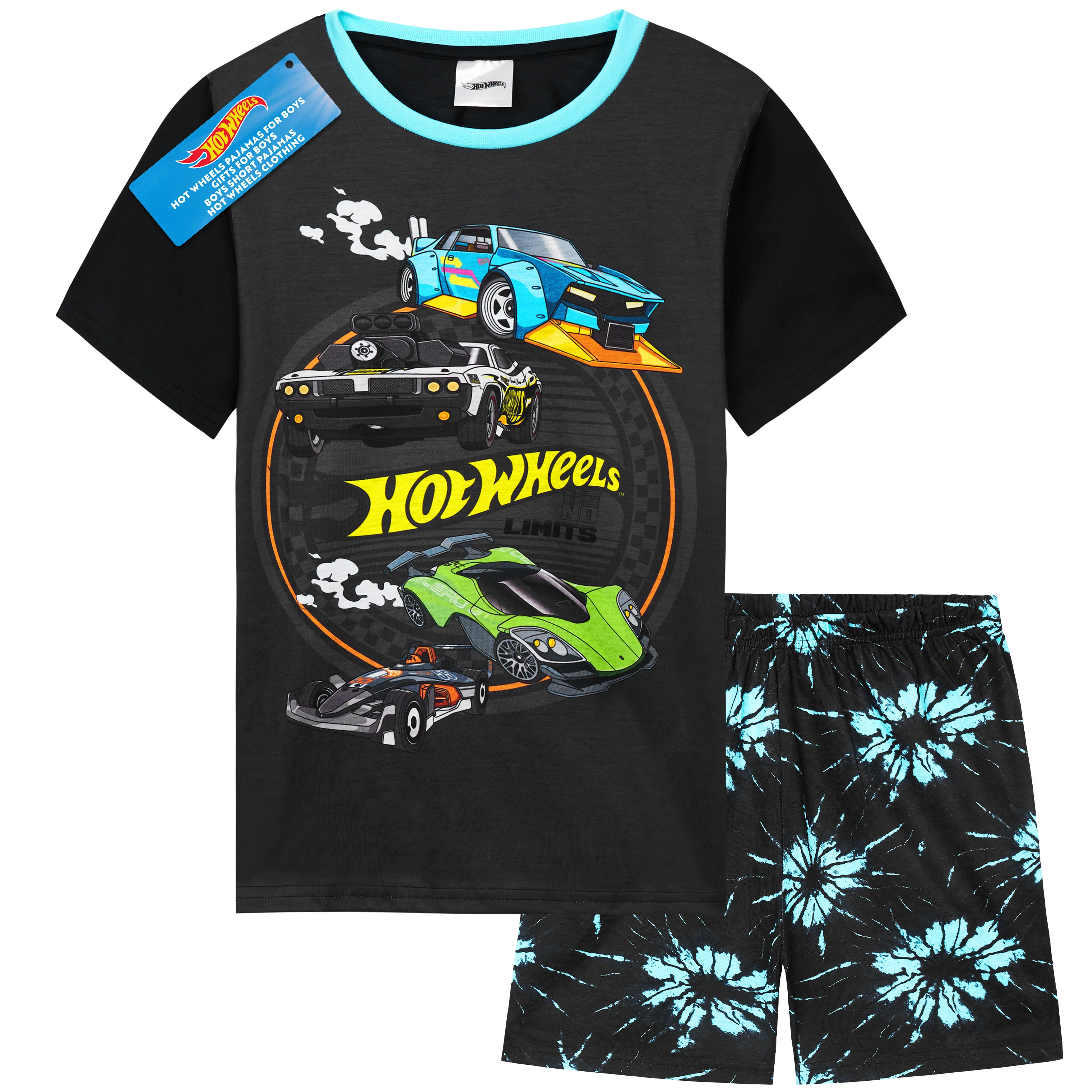 Hot Wheels Boys Pyjamas 2 Piece Summer Nightwear Set Short PJs Soft Breathable Lounge Wear Gifts for Boys