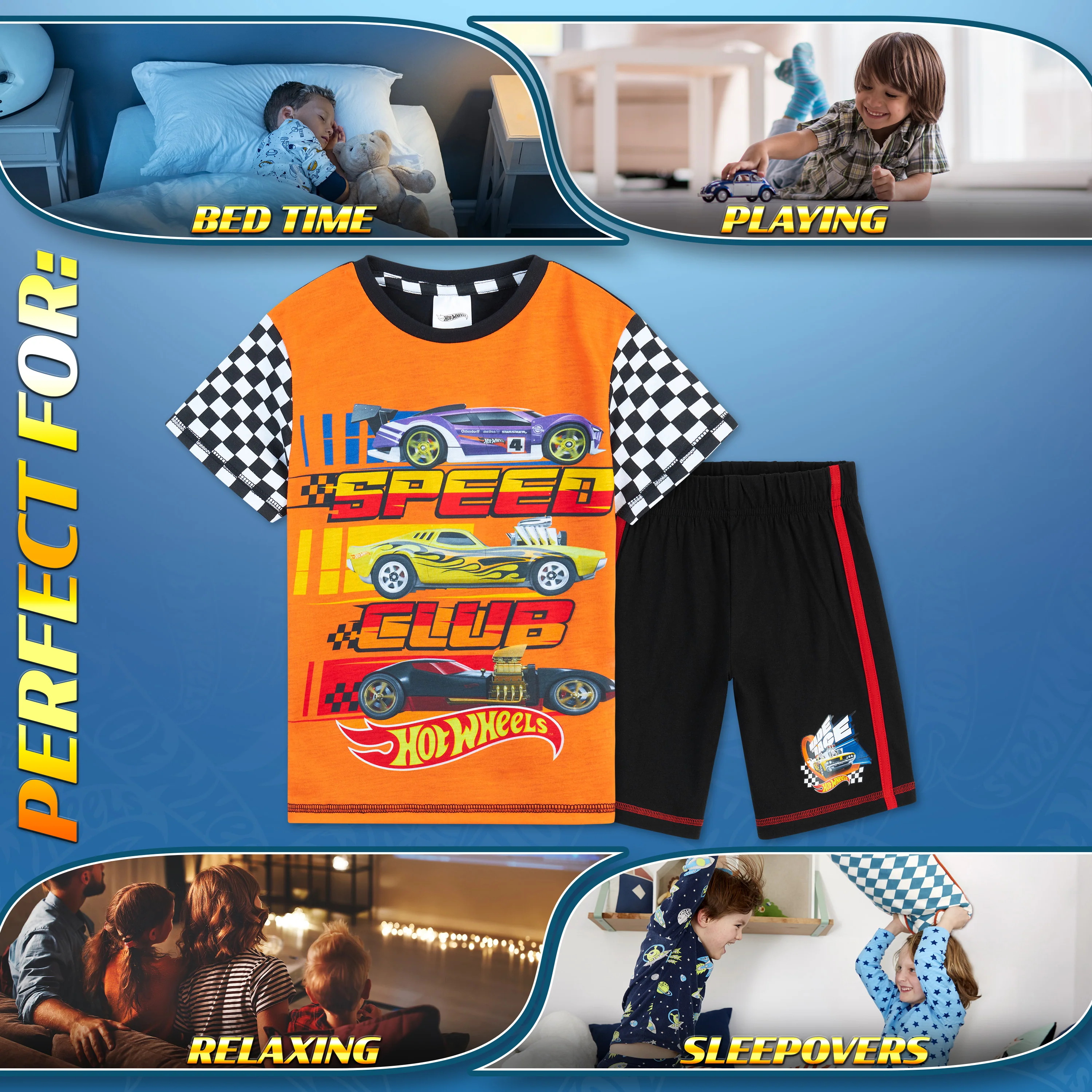 Hot Wheels Boys Pyjamas, 2 Piece Summer Nightwear Short PJs for Boys - Image 5