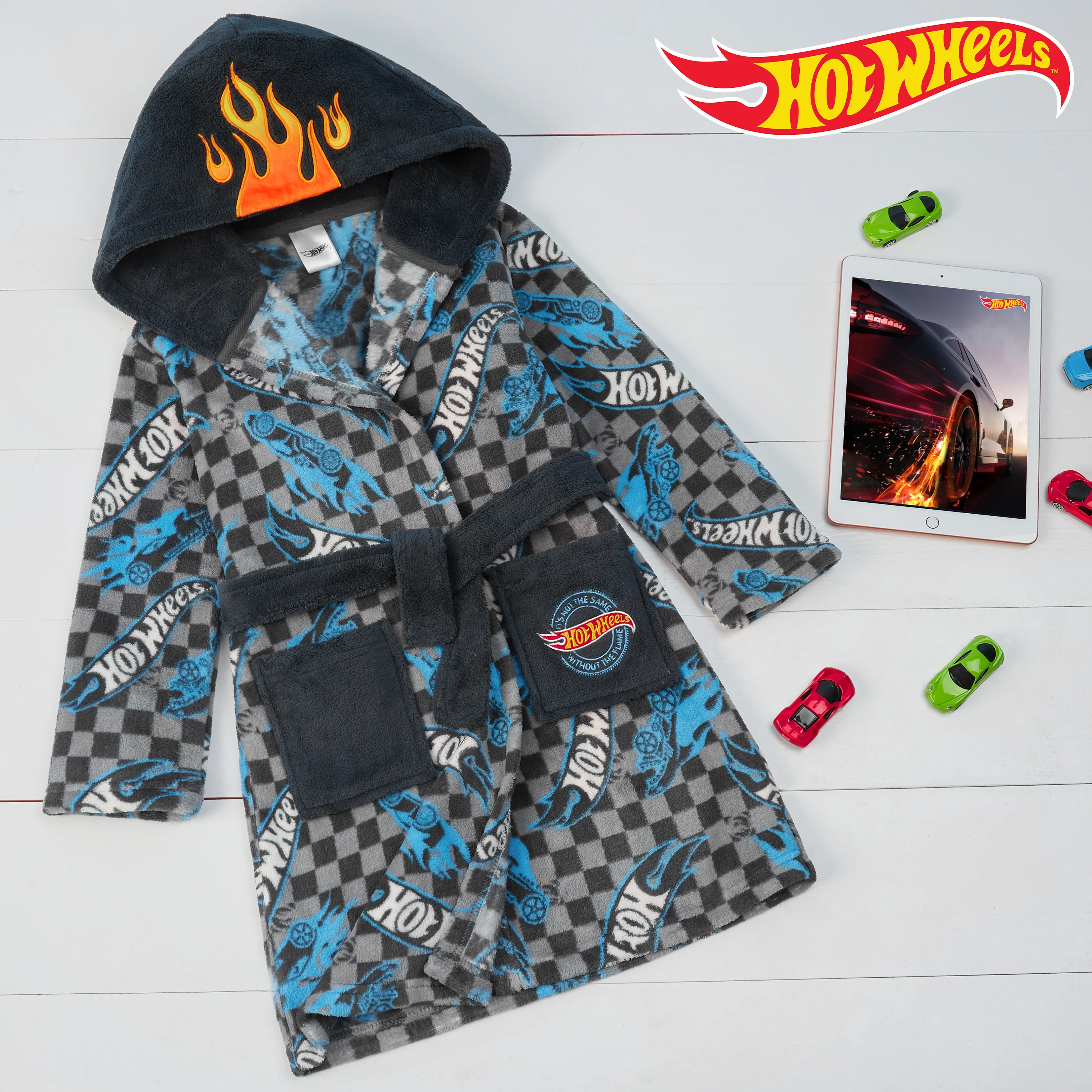 Hot Wheels Dressing Gown - Fluffy Fleece Dressing Gowns for Boys - Image 3