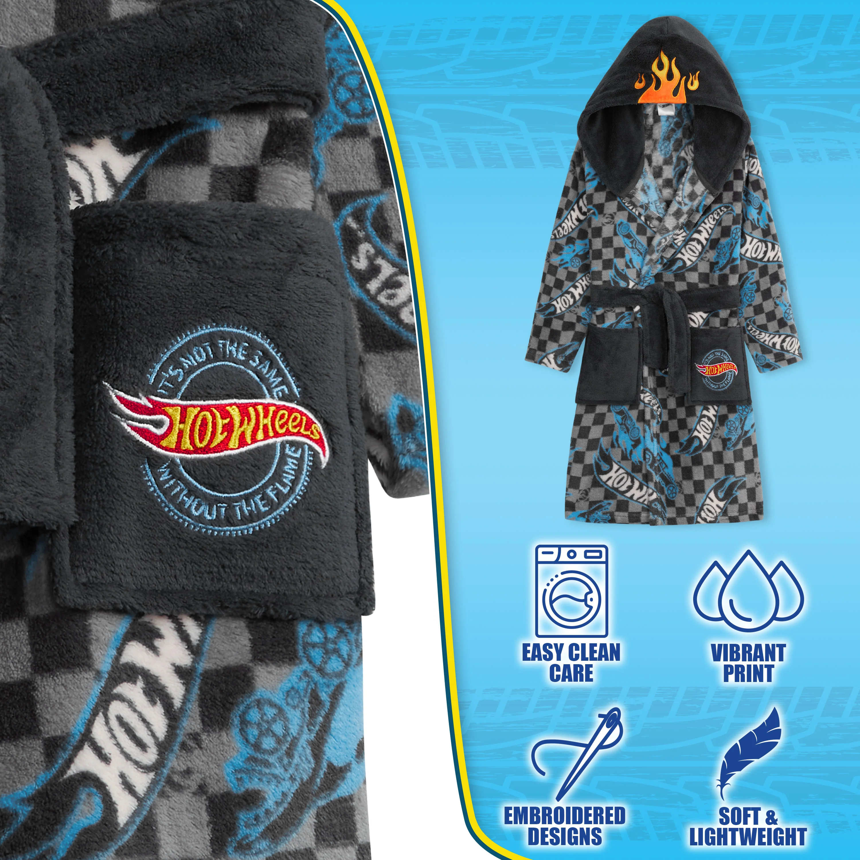 Hot Wheels Dressing Gown - Fluffy Fleece Dressing Gowns for Boys - Image 4