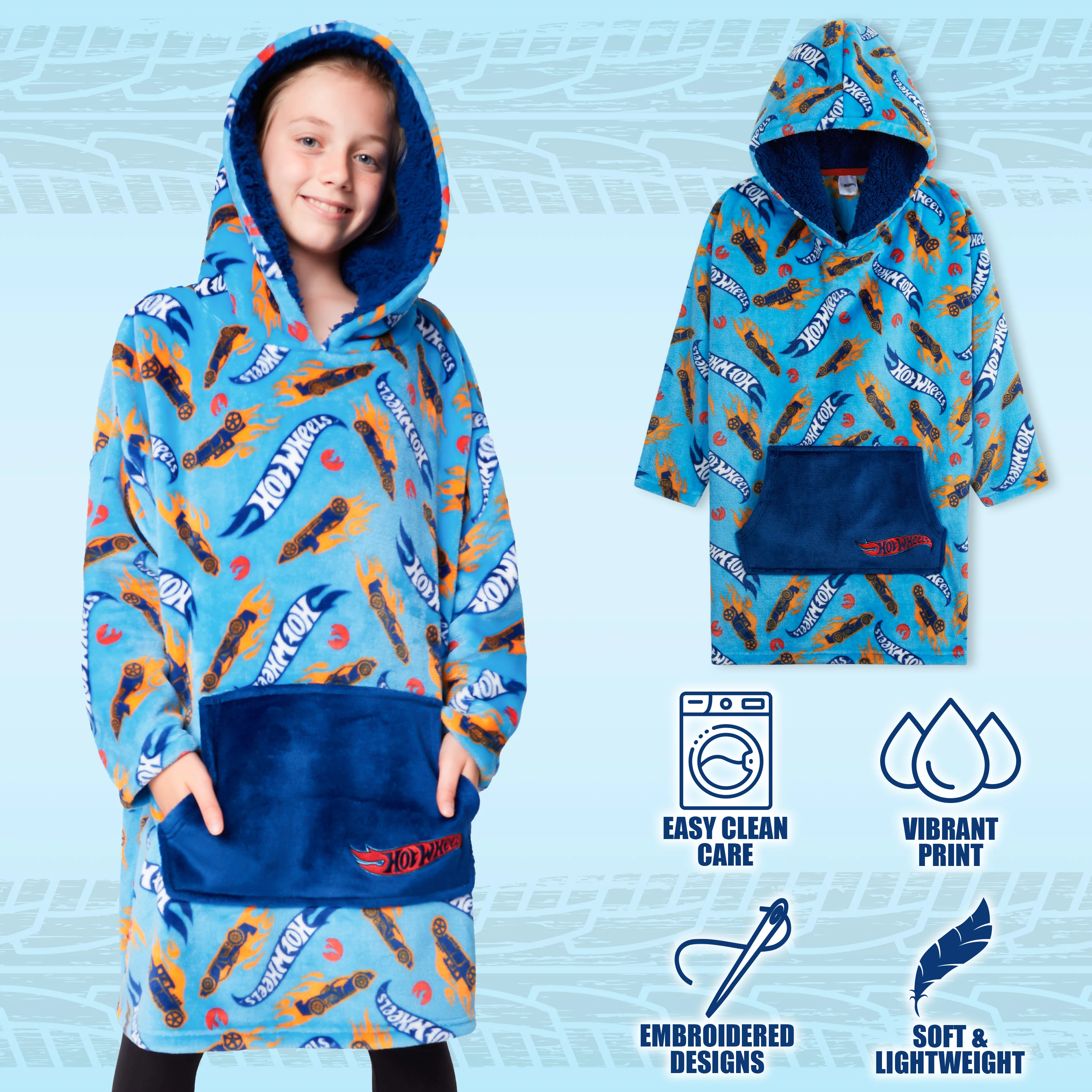 Hot Wheels Hoodie Blanket - Oversized Blanket Hoodie for Boys - Image 4