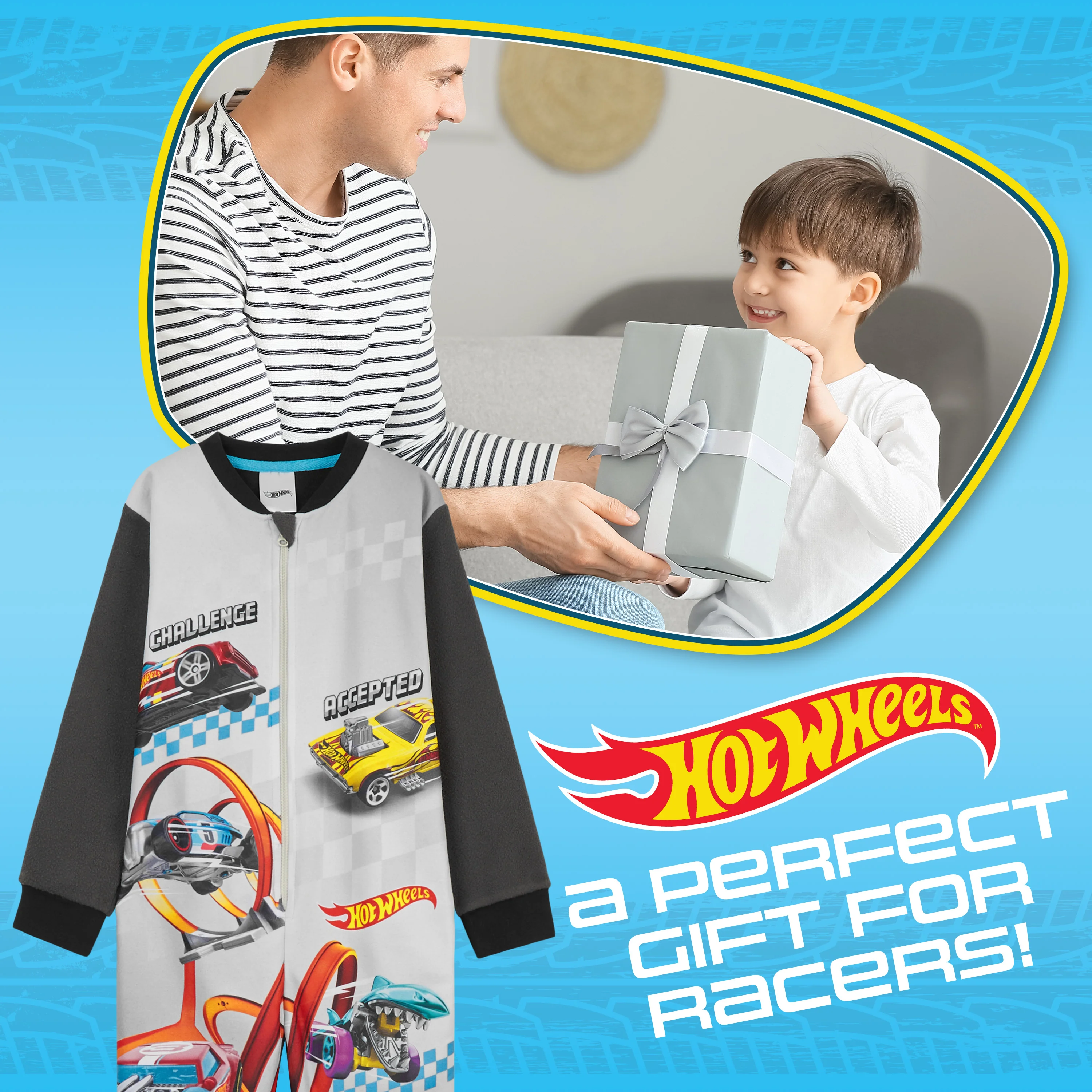 Hot Wheels Onesies for Boys - Fleece Pyjamas for Kids - Image 2