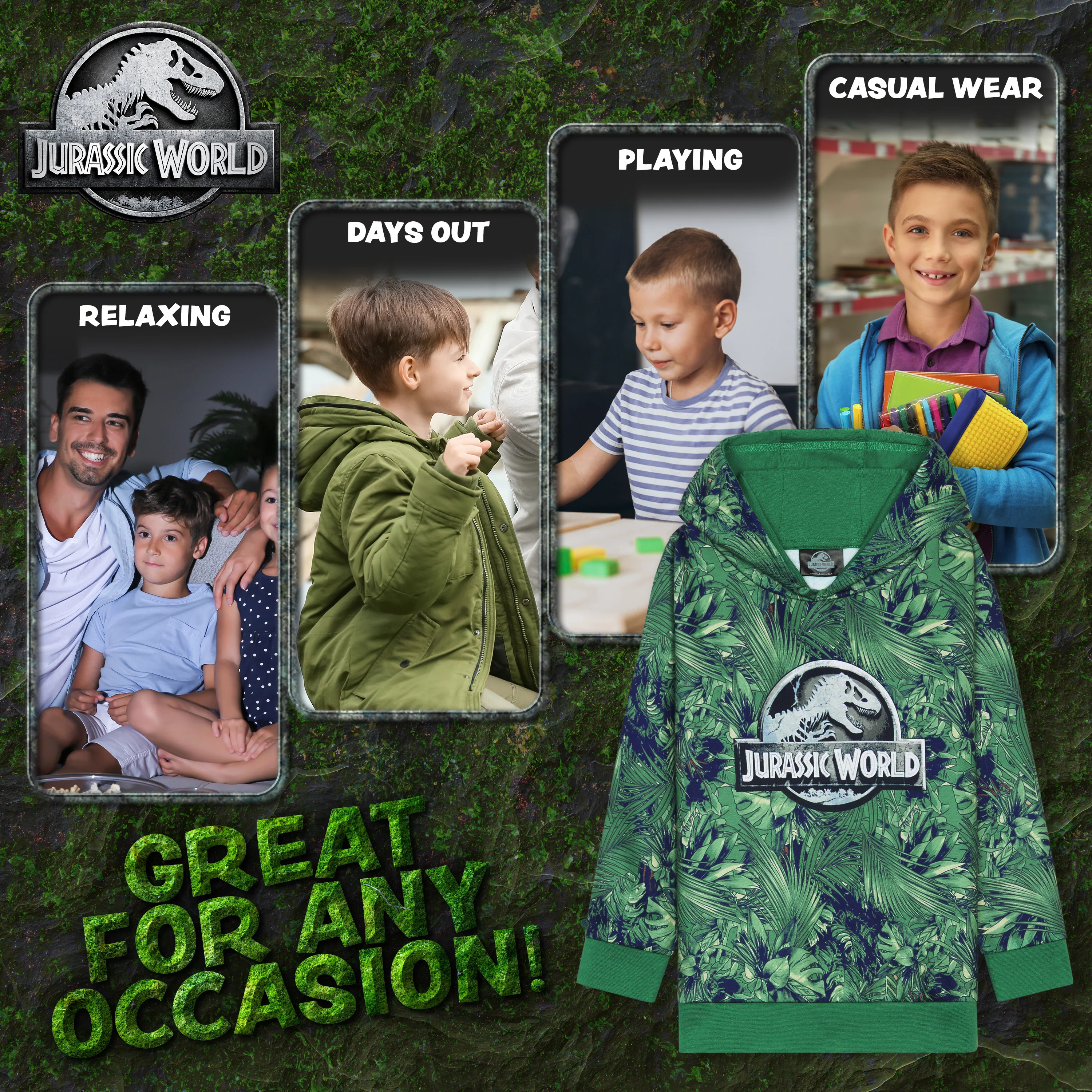 Jurassic World Boys Hoodies Dinosaur Hoodie Kids Teens - Image 4