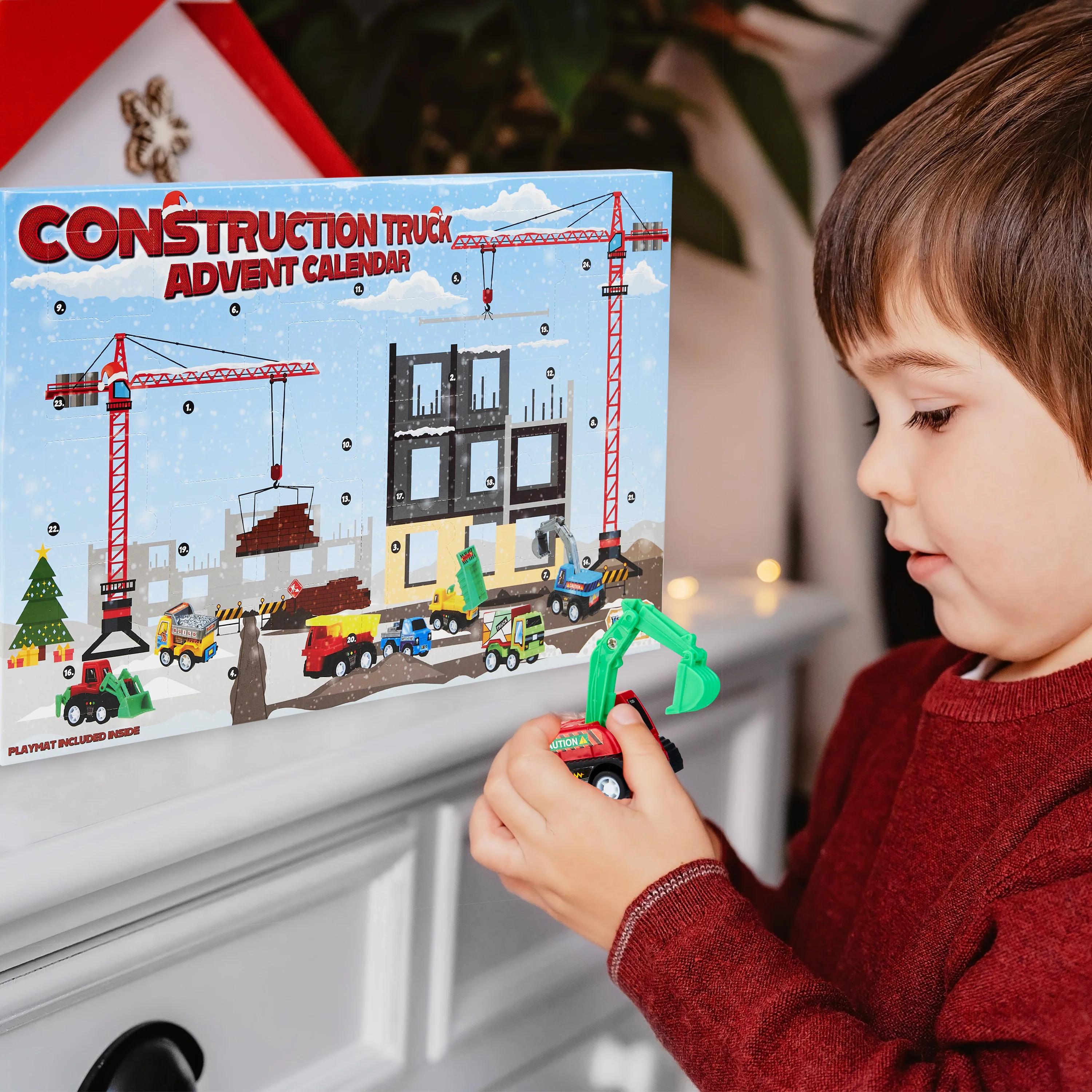 KreativeKraft Advent Calendar Kids Car Advent Calendars with 24 Diecast Mini Racing Cars or Construction Trucks - Image 7