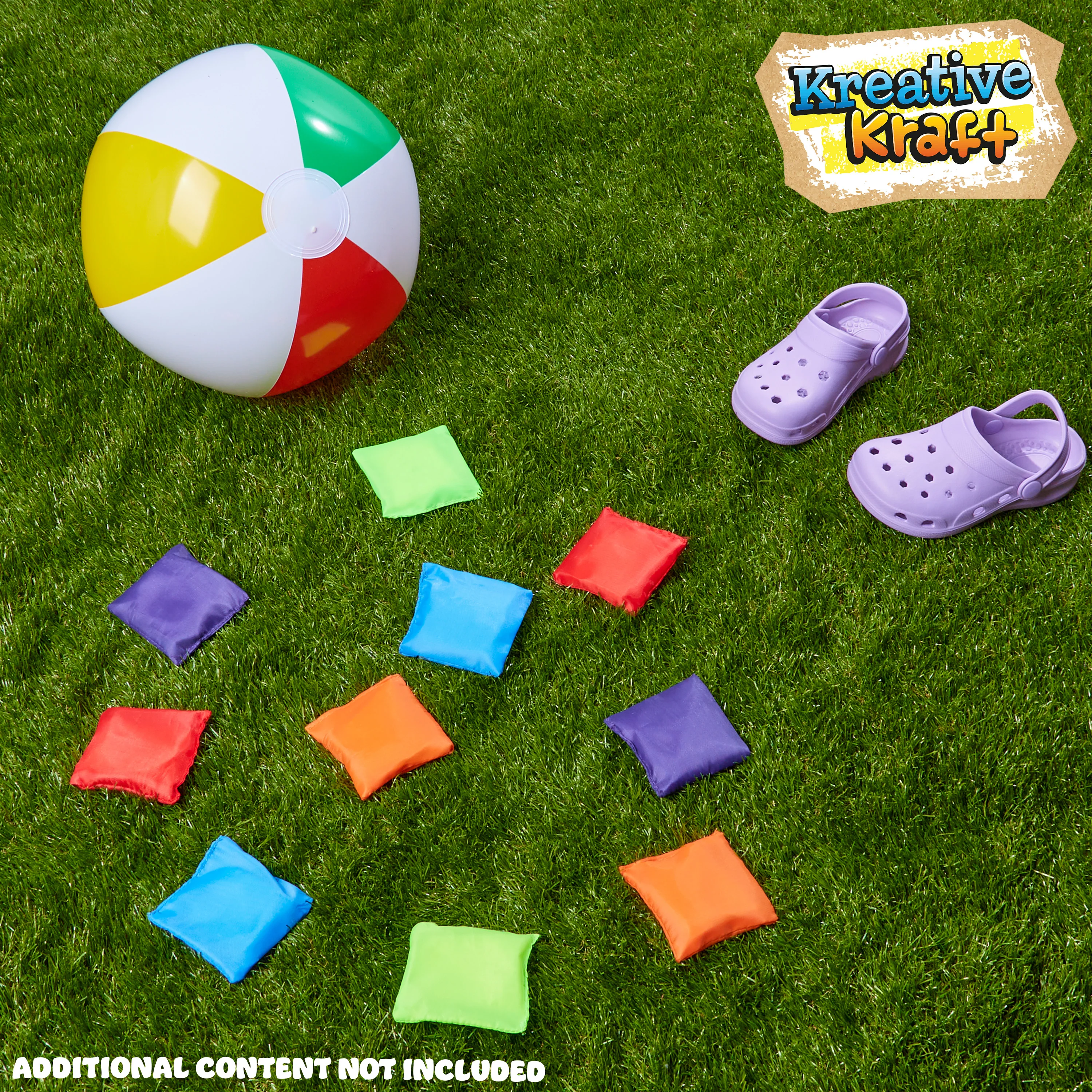 KreativeKraft Bean Bag Set for Kids, Colourful Throwing Bean Bags - PACK OF 10 - Image 2
