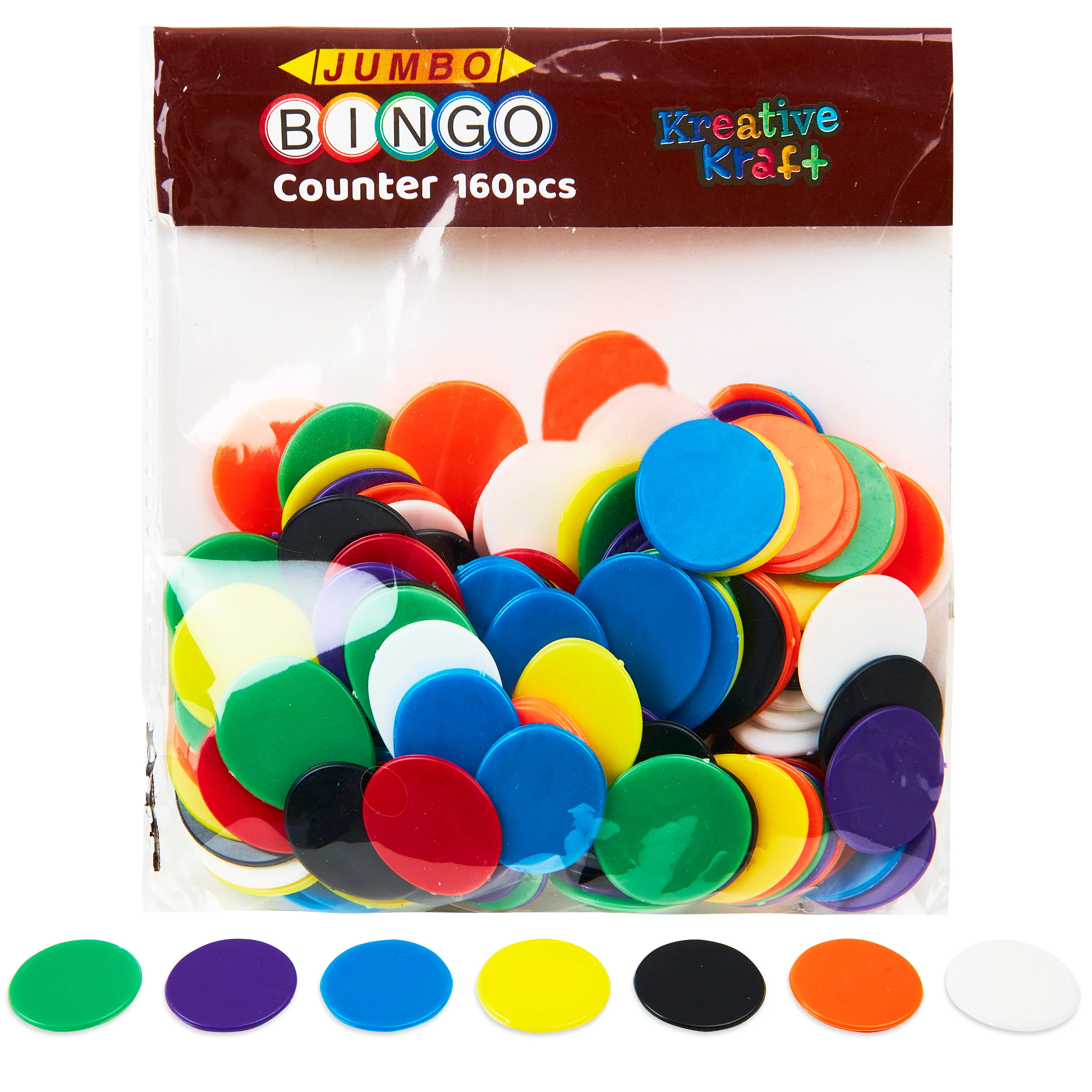 KreativeKraft Bingo Accessories Variety of Colourful Bingo Counters for Events Parties (Multi Chips)
