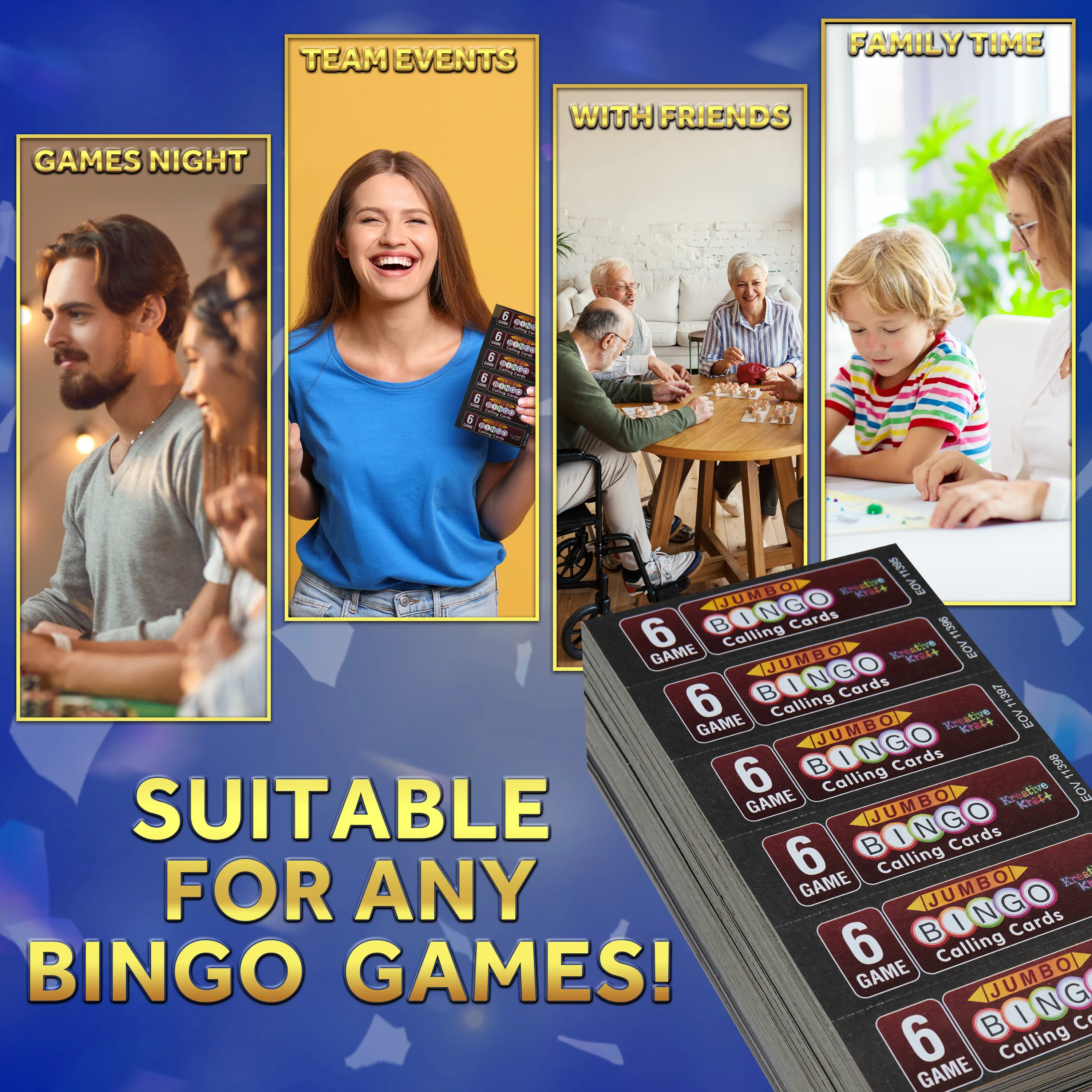 KreativeKraft Bingo Game Set or Bingo Accessories, Raffle Tickets Easy Tear Bingo Dabbers Non Drip Bingo Book Bingo Tickets Counters for Events Parties (Bingo Books) - Image 2