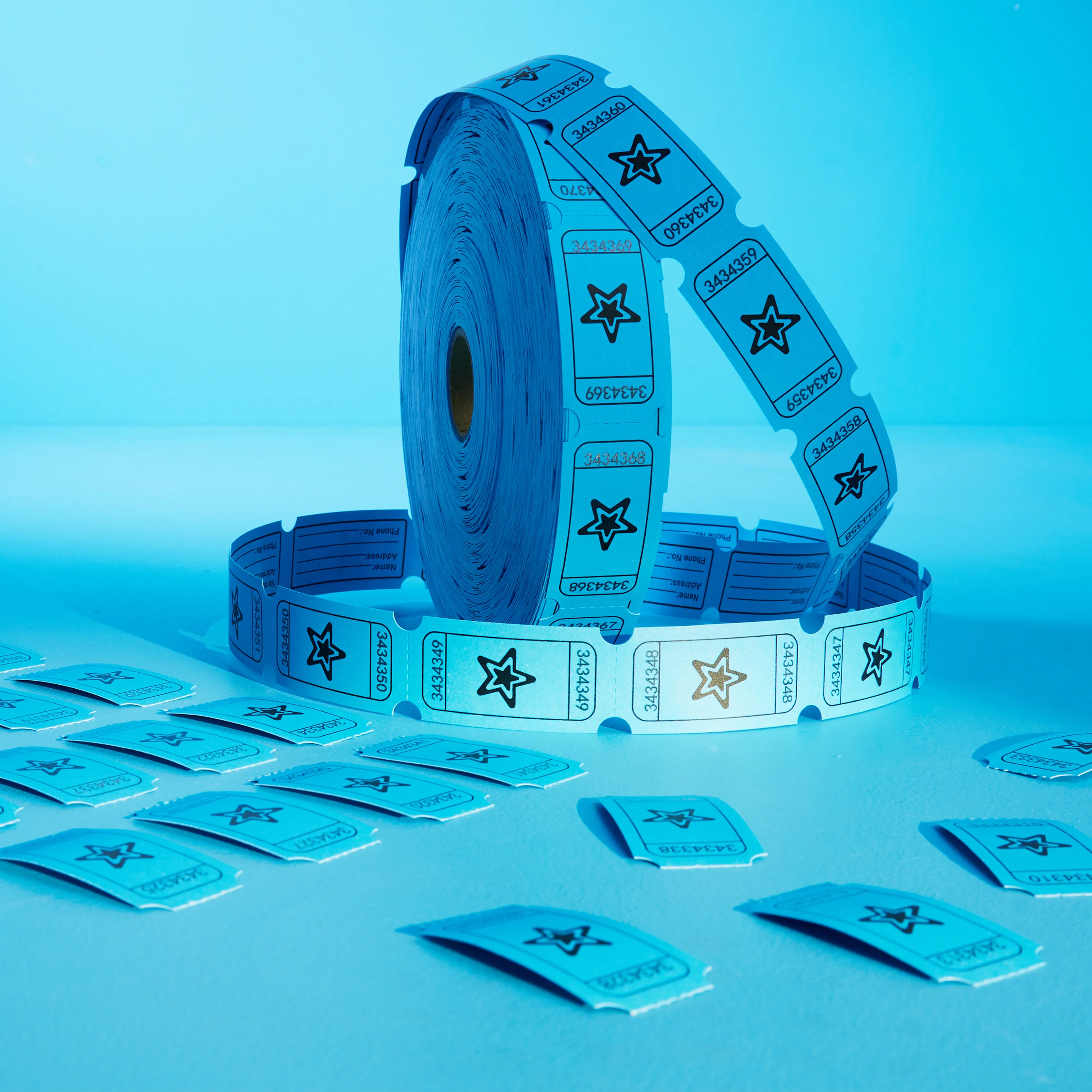 KreativeKraft Bingo Accessories Variety of Raffle Tickets Easy Tear for Events Parties (Blue Raffle) - Image 2