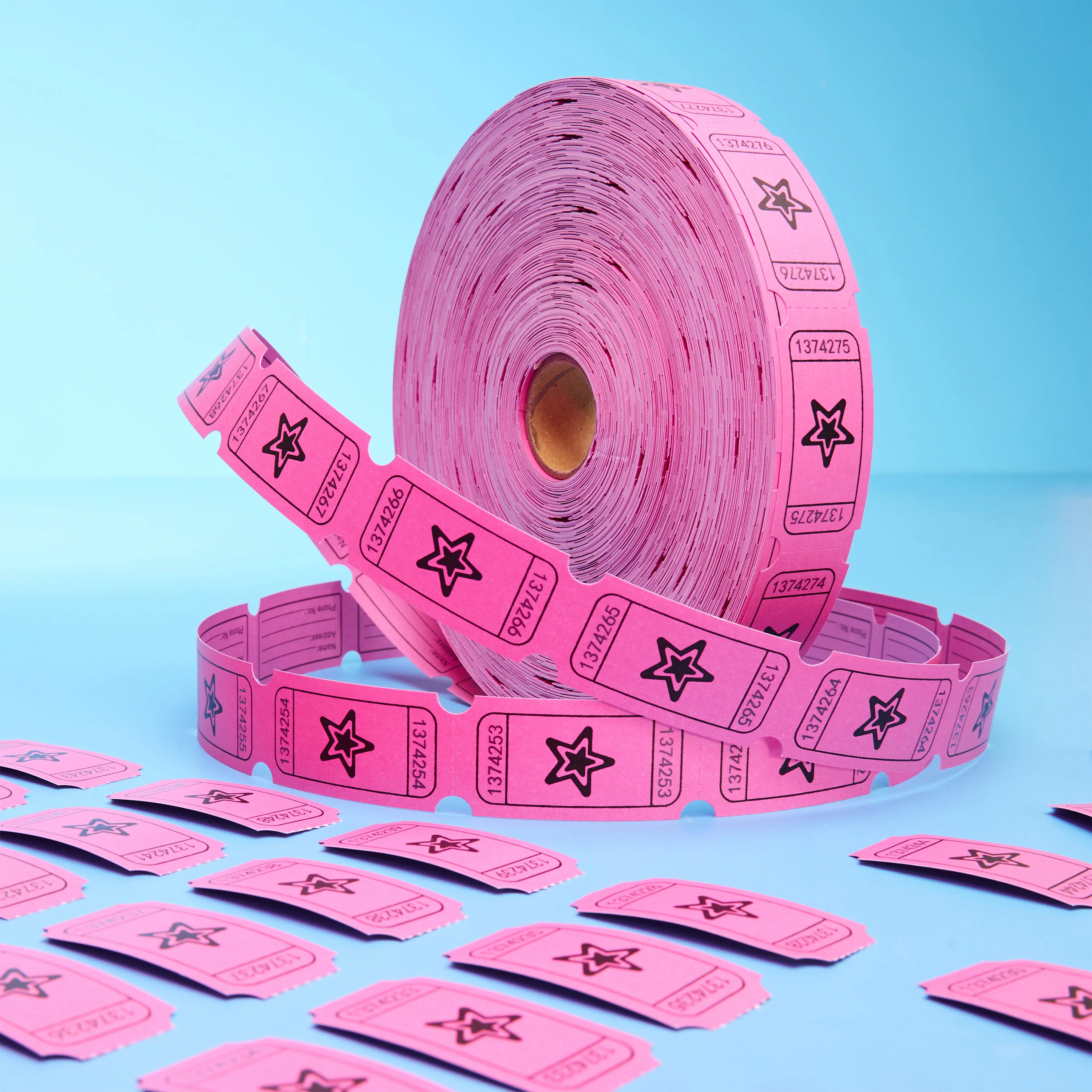 KreativeKraft Bingo Accessories Variety of Raffle Tickets Easy Tear for Events Parties (Pink Raffle) - Image 2
