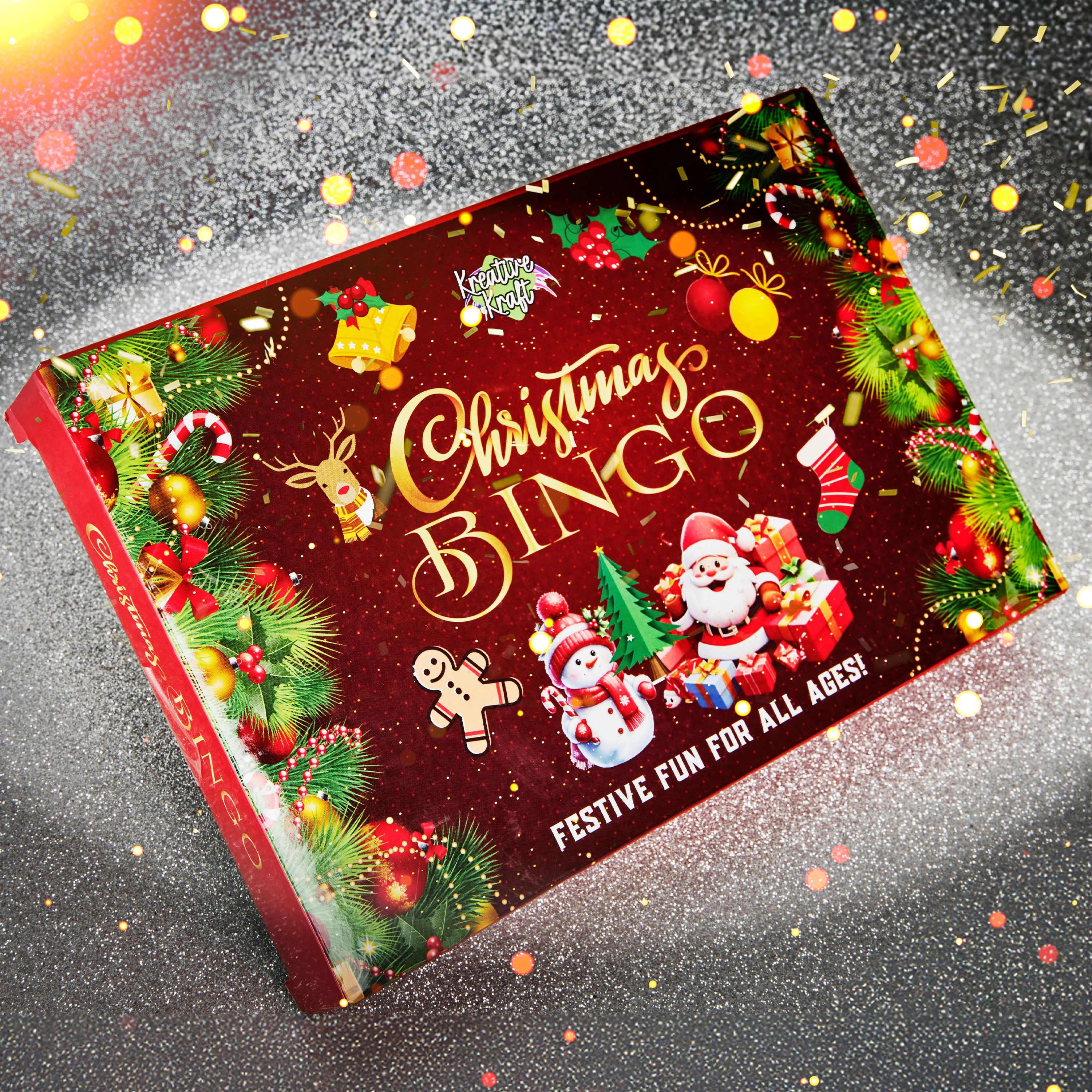 KreativeKraft Christmas Bingo Game Set, Fun Family Games - Party Gifts - Image 2