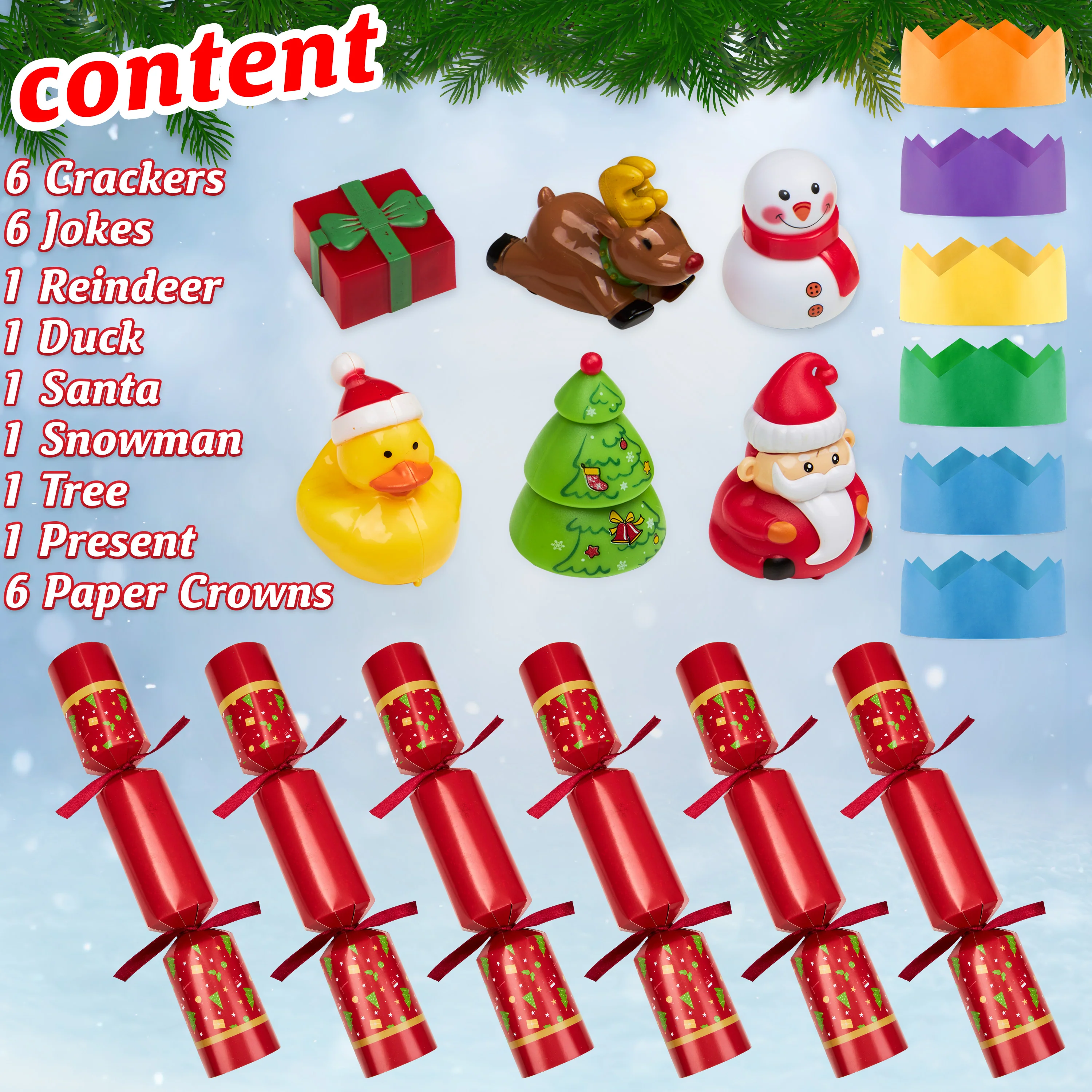 KreativeKraft Christmas Crackers Pack of 6  (Black Fidget Toys) - Image 6