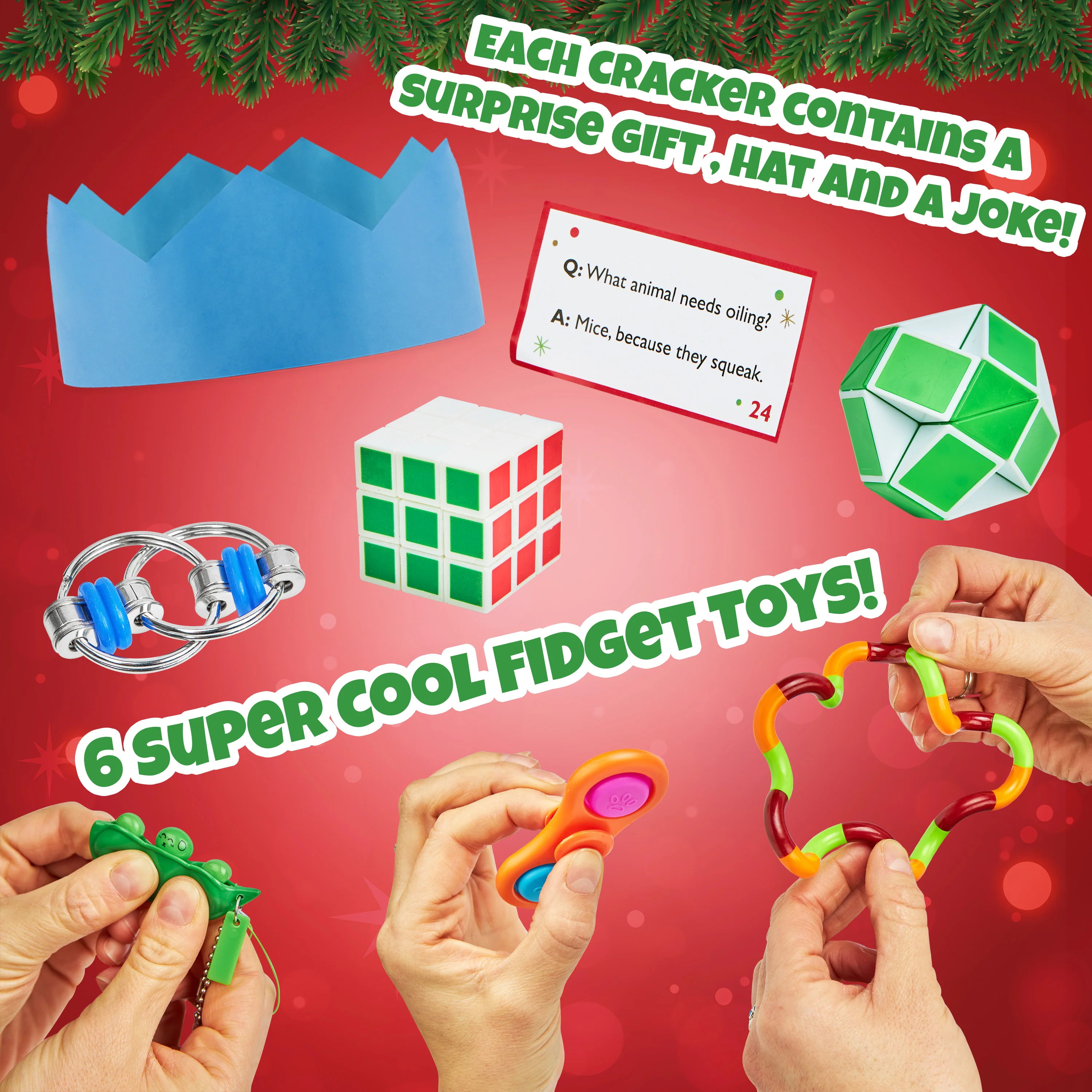 KreativeKraft Christmas Crackers, Pack of 6 or 10 Crackers for Kids and Adults - Fidget Toys - Image 3