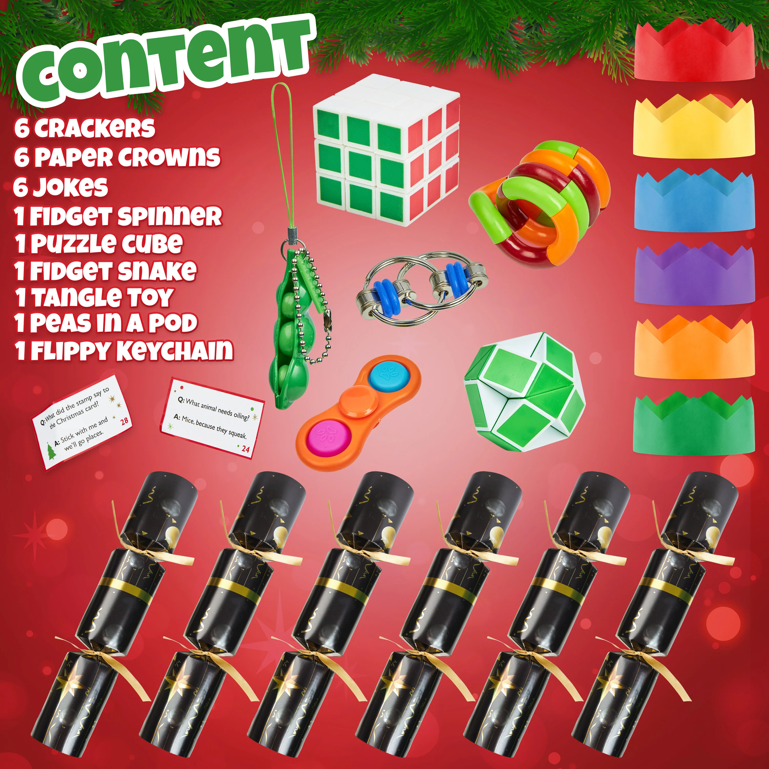KreativeKraft Christmas Crackers, Pack of 6 or 10 Crackers for Kids and Adults - Fidget Toys - Image 5