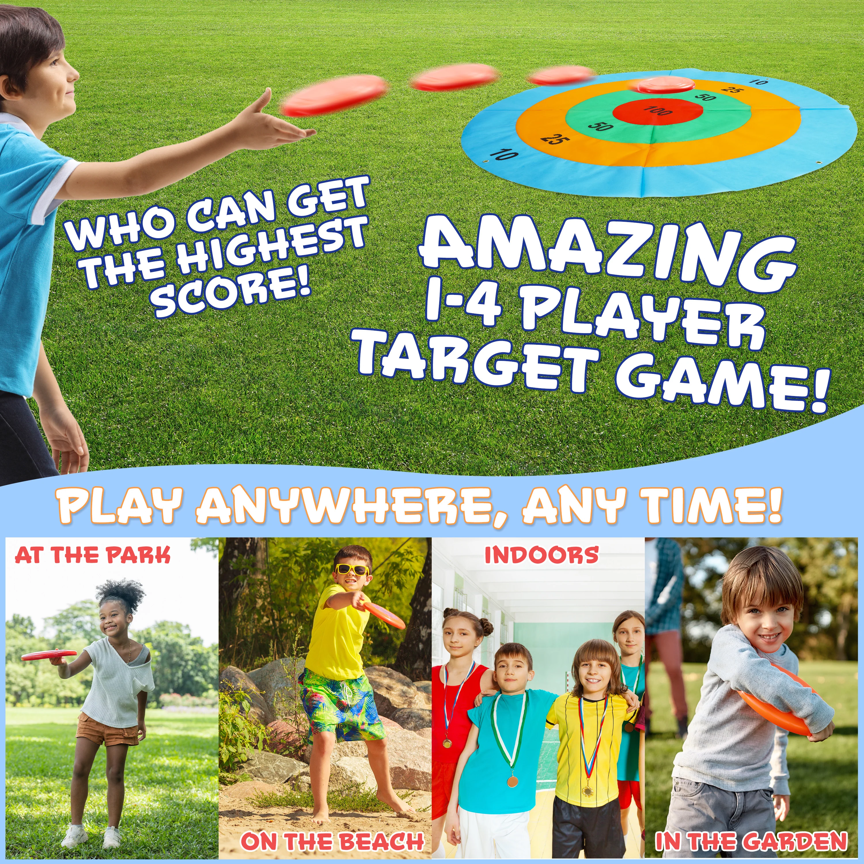 KreativeKraft Disc Throwing Game for Kids and Family, Outdoor Target Summer Garden Game - Image 3
