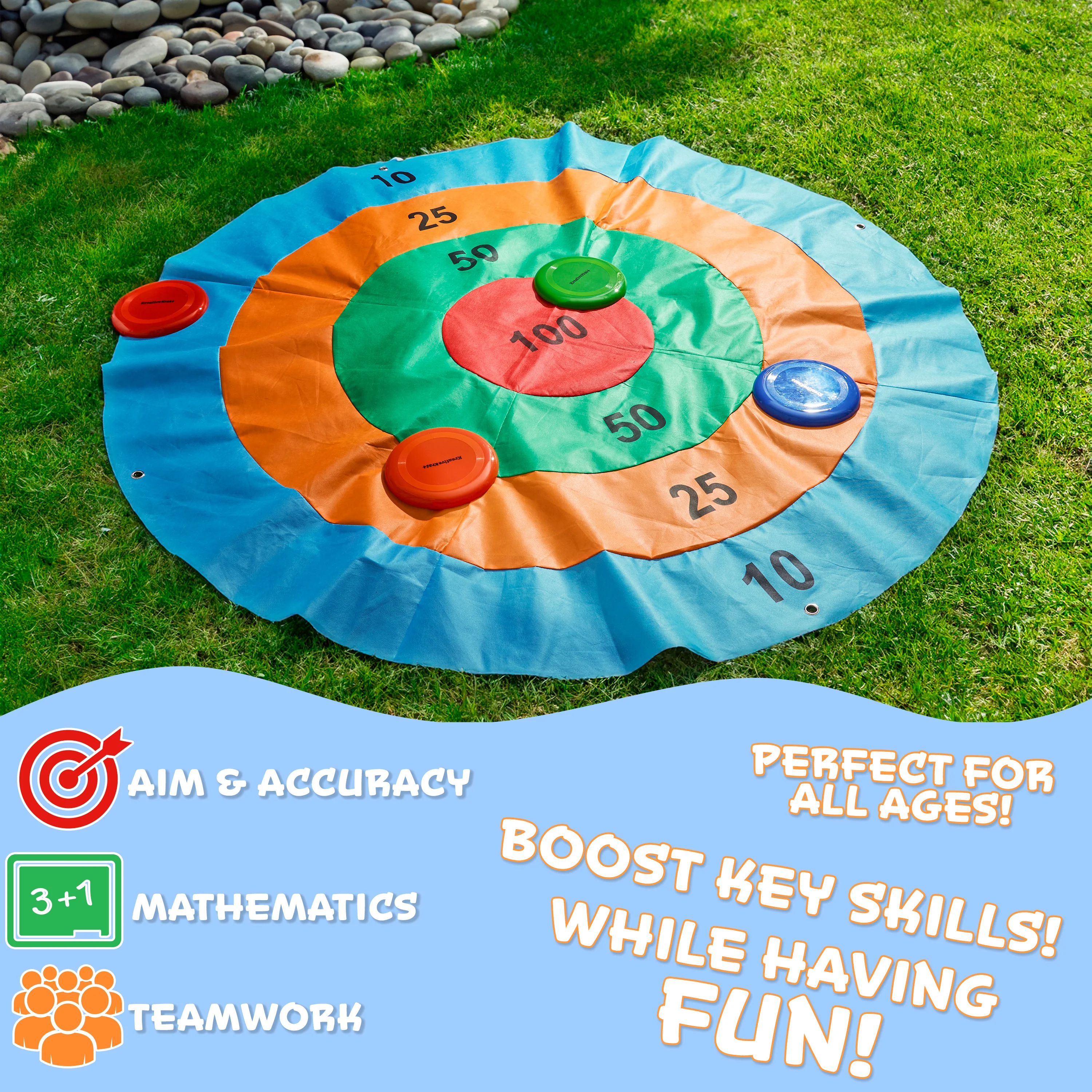 KreativeKraft Disc Throwing Game for Kids and Family, Outdoor Target Summer Garden Game - Image 5