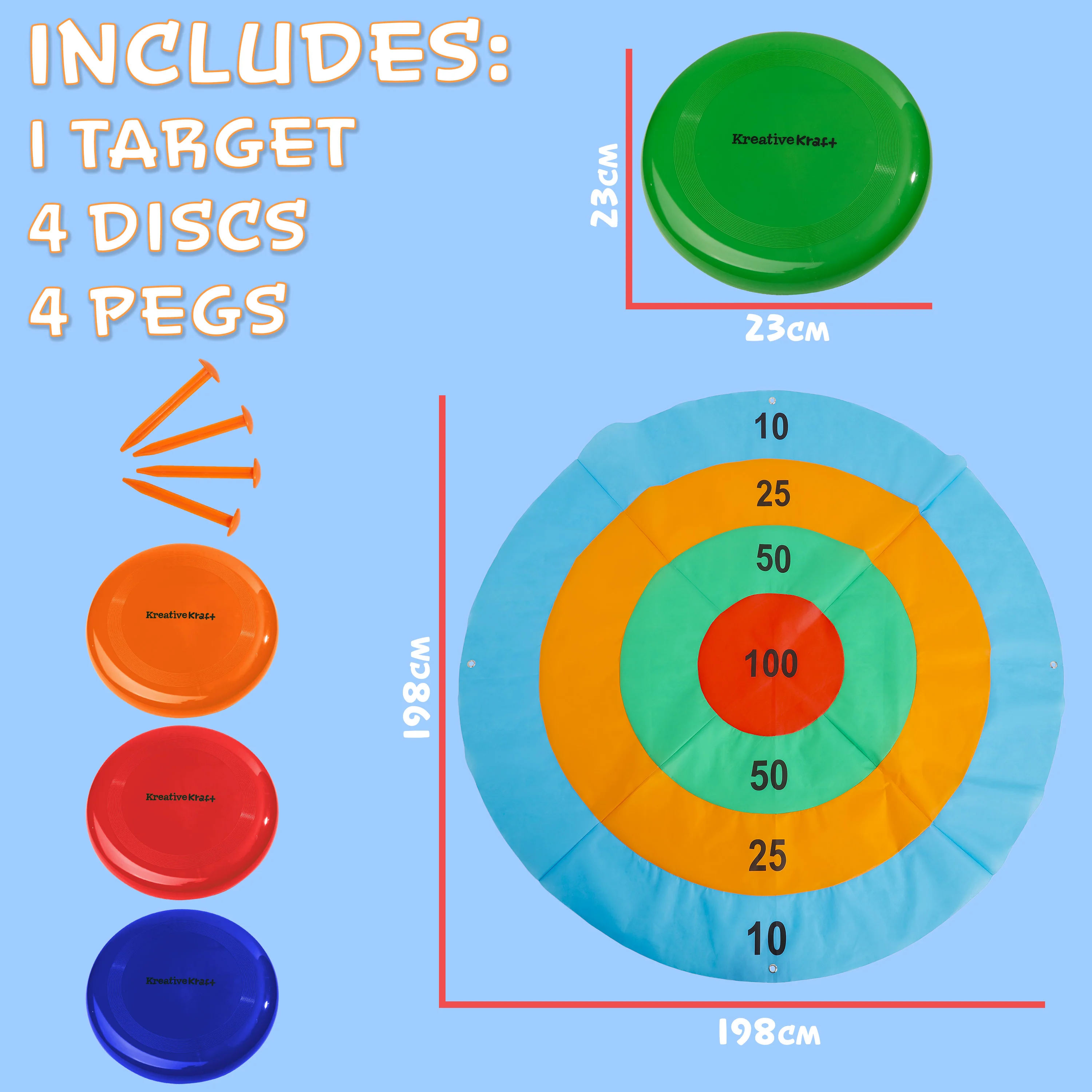KreativeKraft Disc Throwing Game for Kids and Family, Outdoor Target Summer Garden Game - Image 6