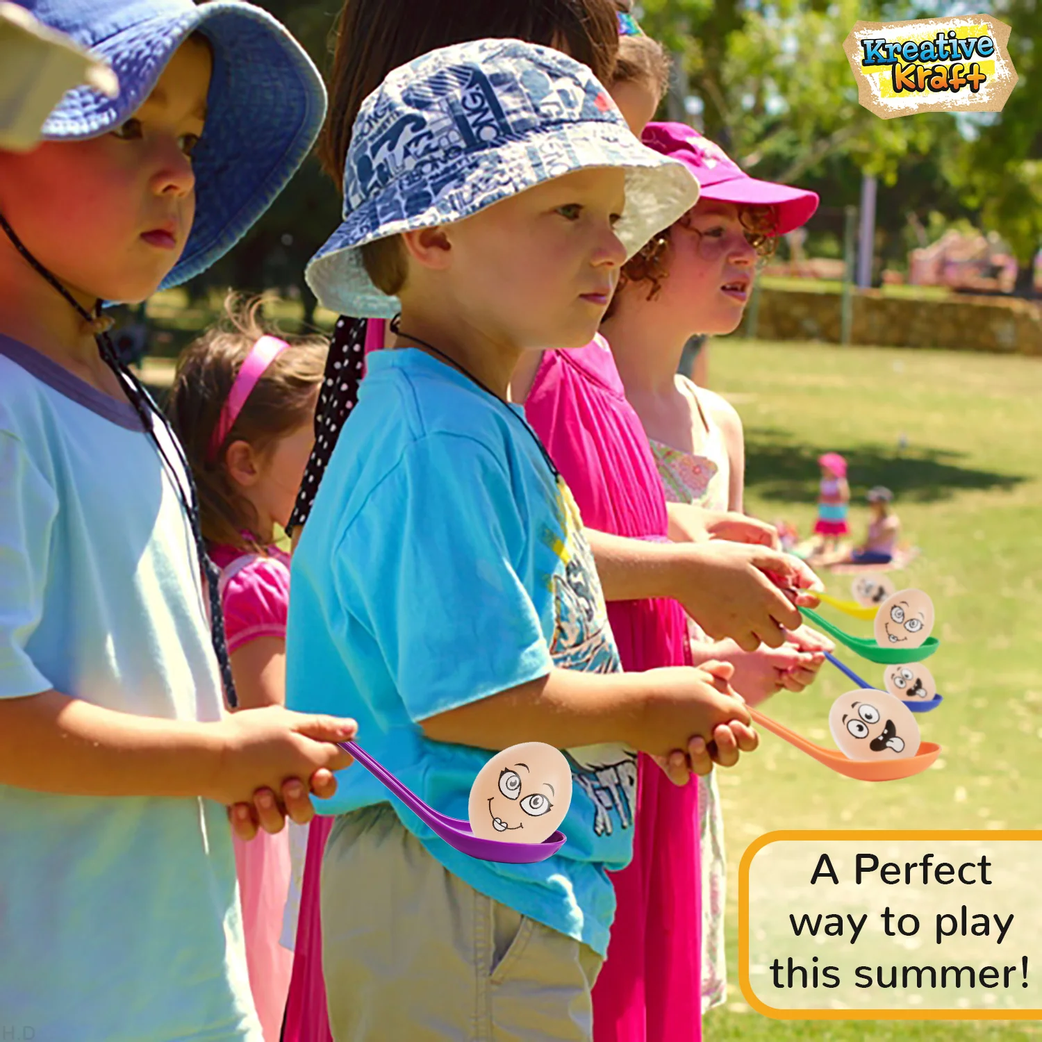 KreativeKraft Egg and Spoon Race Kit, Garden Outdoor Toys Family Party Games - Image 5