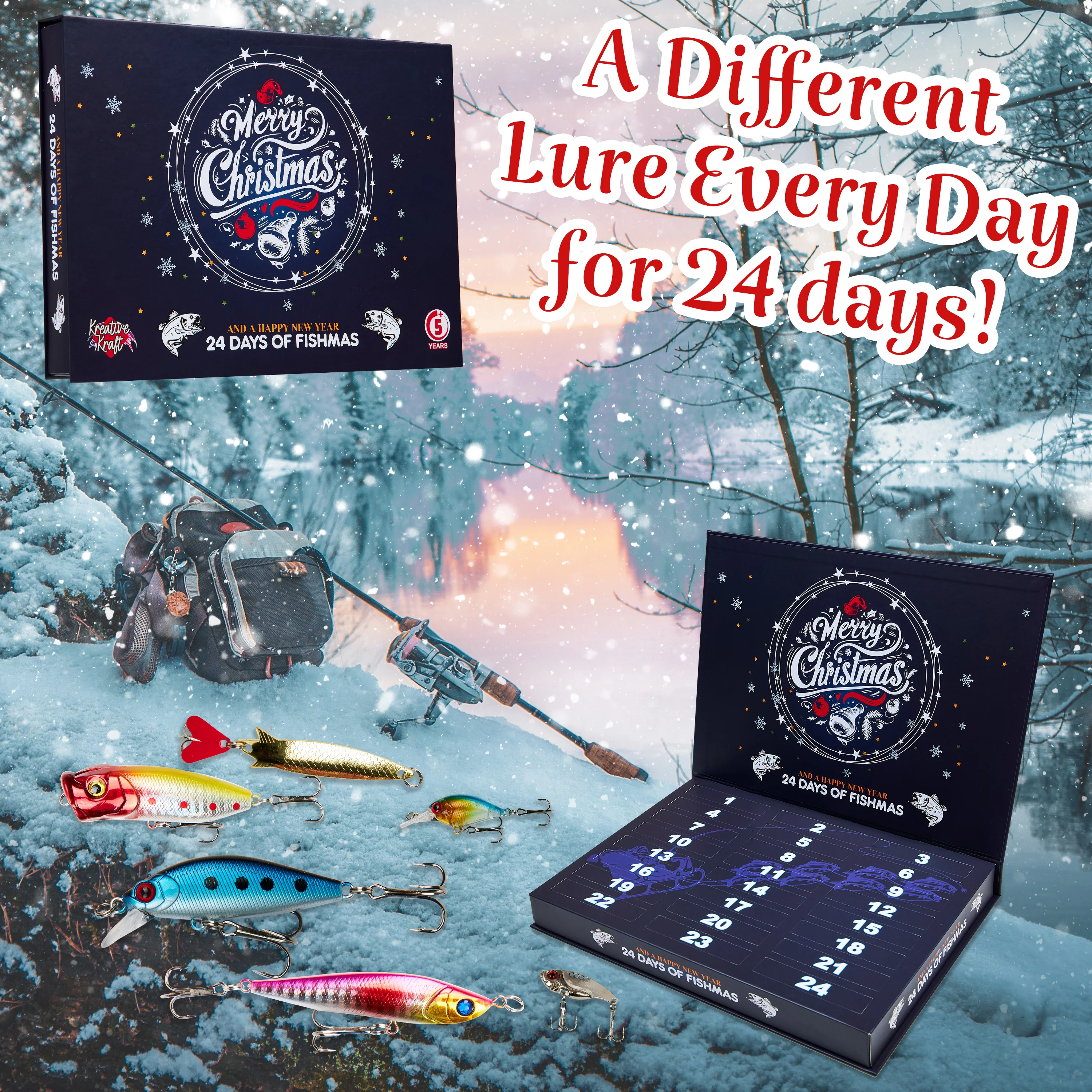 KreativeKraft Fishing Advent Calendar 2025, Christmas Countdown Calendar for Men - Image 6
