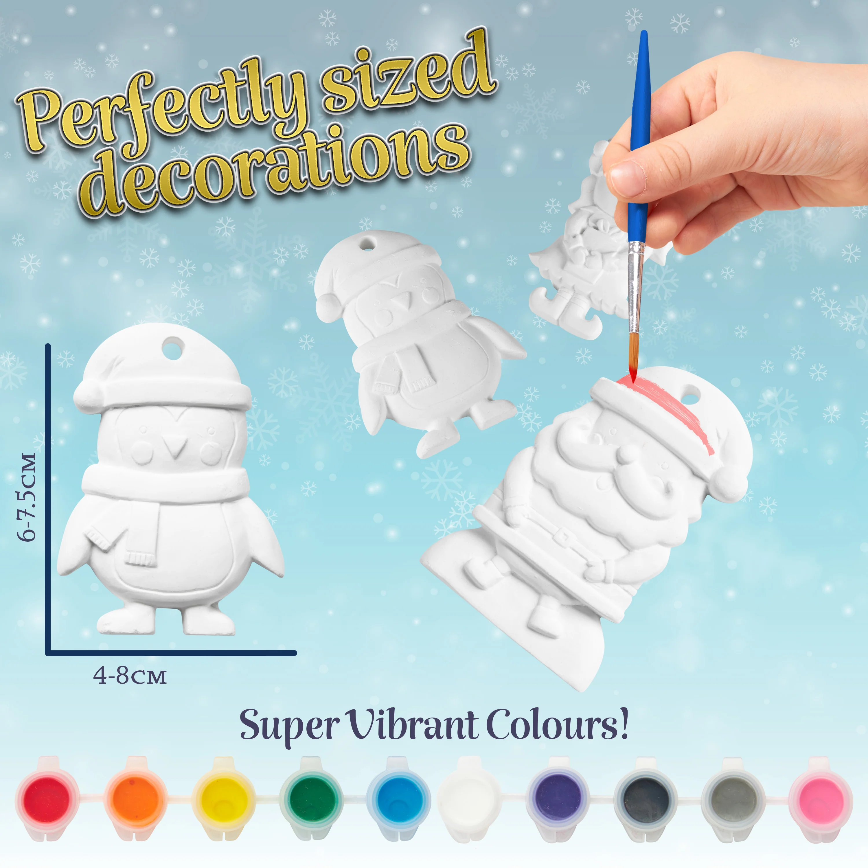 KreativeKraft Kids Paint Your Own Christmas Decorations Set - Arts and Crafts for Kids - Image 5
