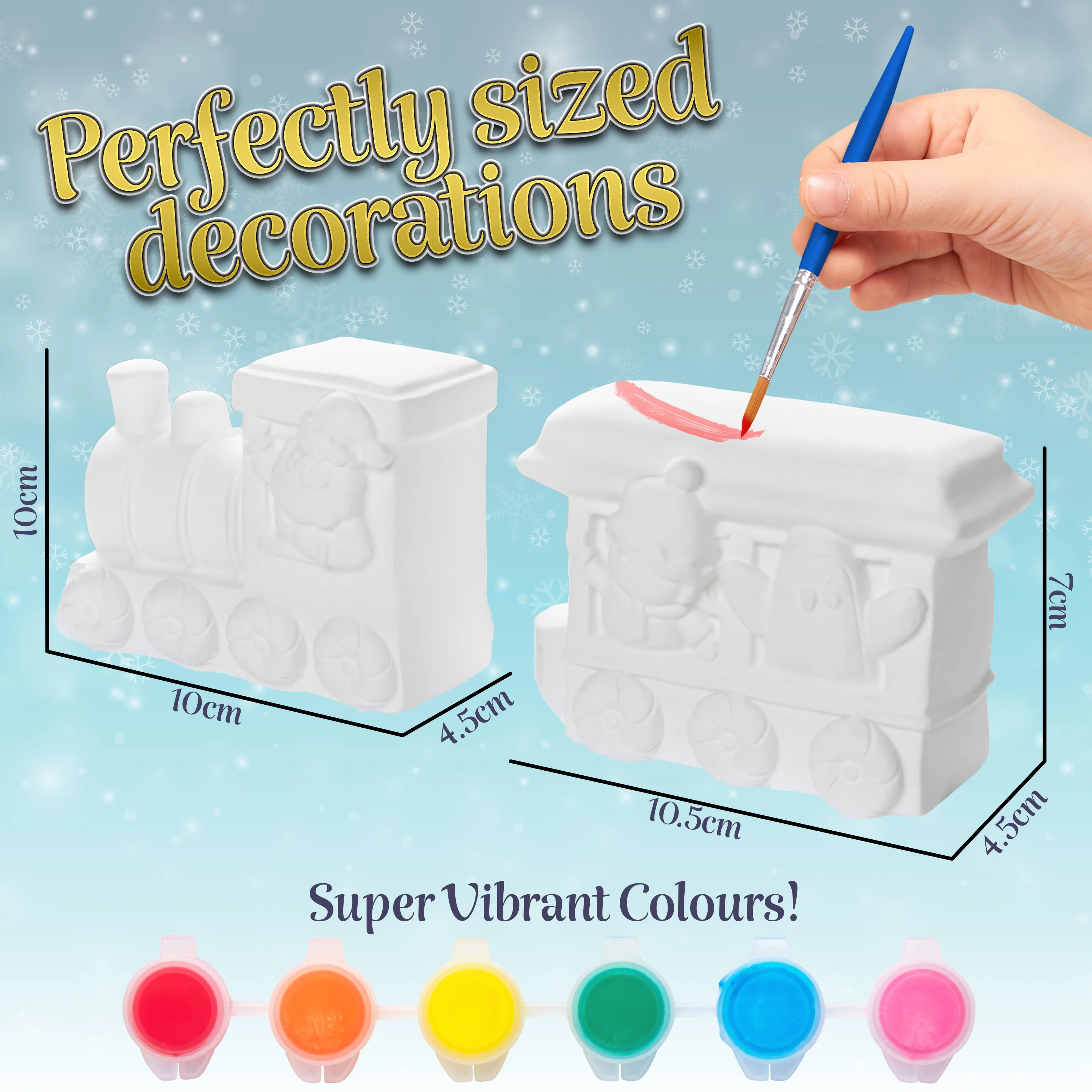 KreativeKraft Kids Paint Your Own Christmas Decorations Set -Painting Set (Set of 2) - Image 6