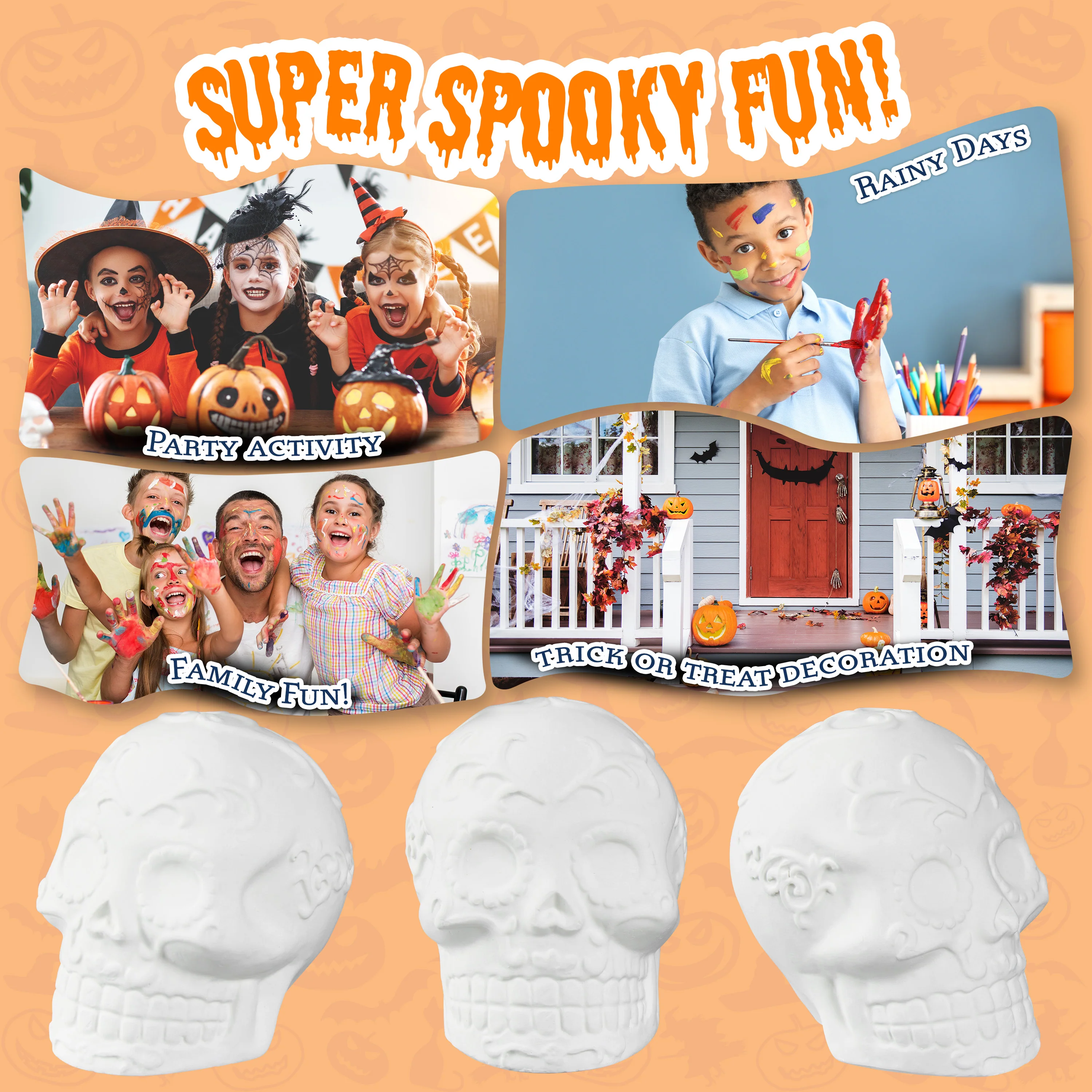 KreativeKraft Kids Painting Set Halloween Decorations - Paint Your Own Sets for Kids (Set of 1) - Image 3