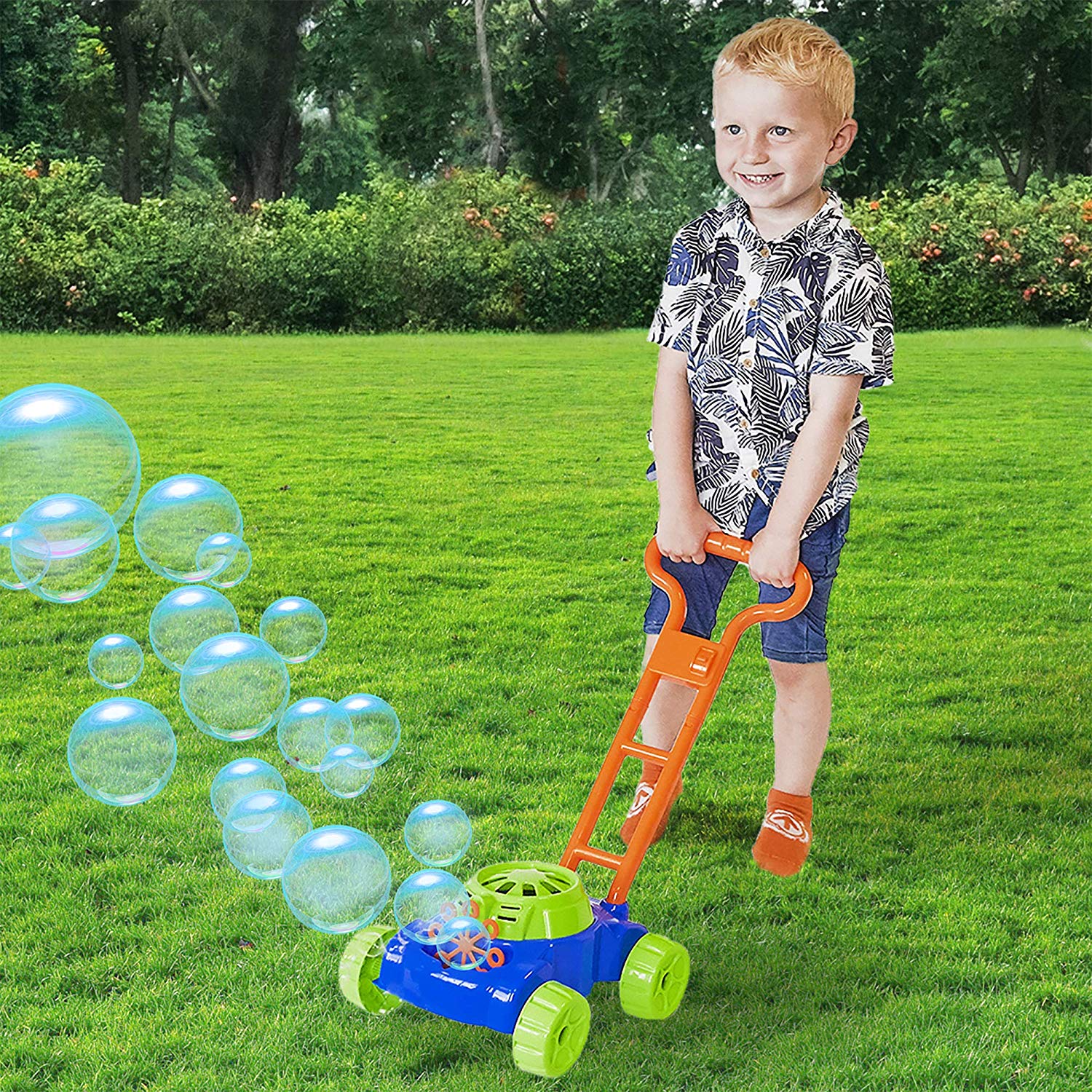 KreativeKraft Lawn Bubble Mower - Push Along Toy Lawnmower For Kids - Image 7