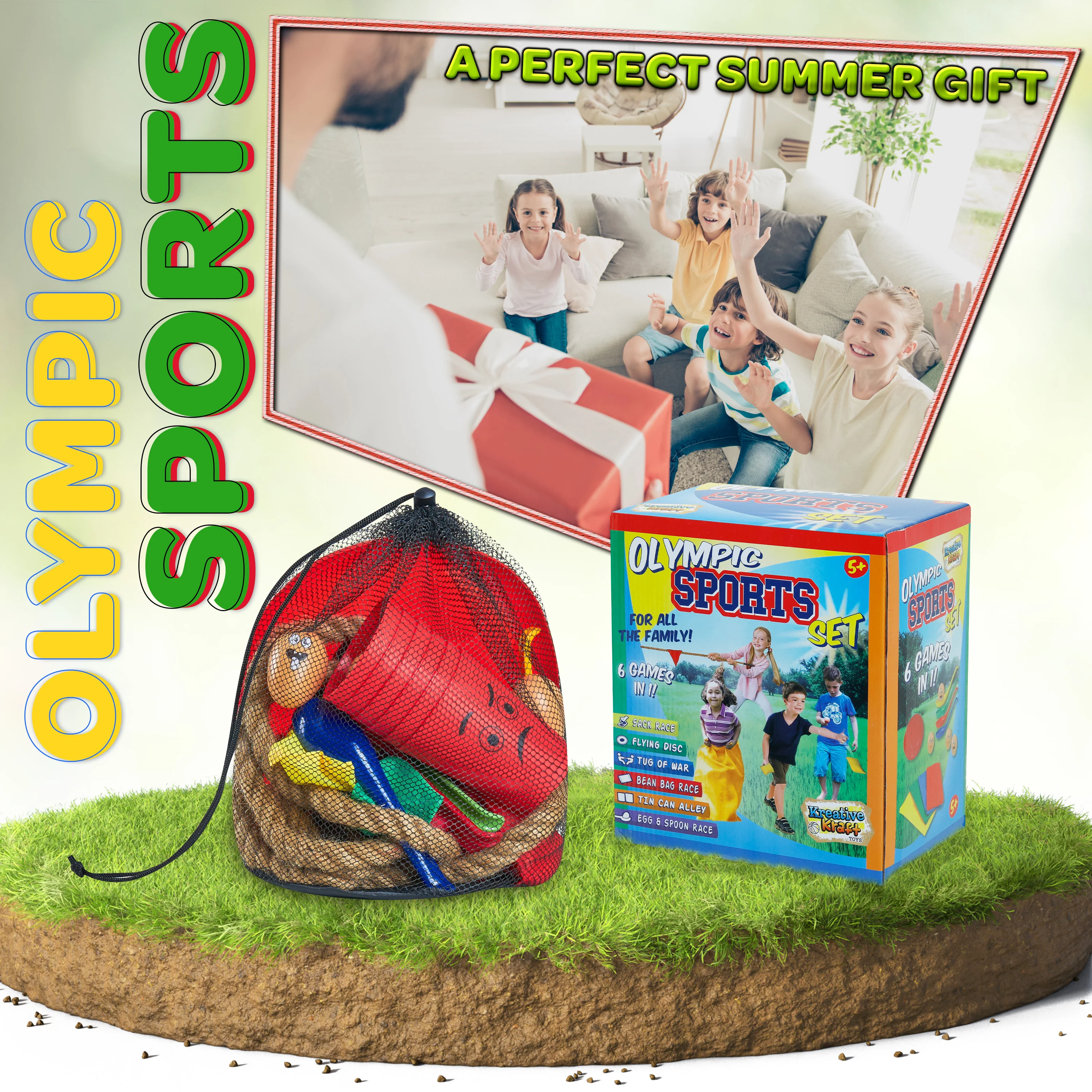 KreativeKraft Outdoor Games for Kids and Adults, 6 in 1 Garden Games - Image 2