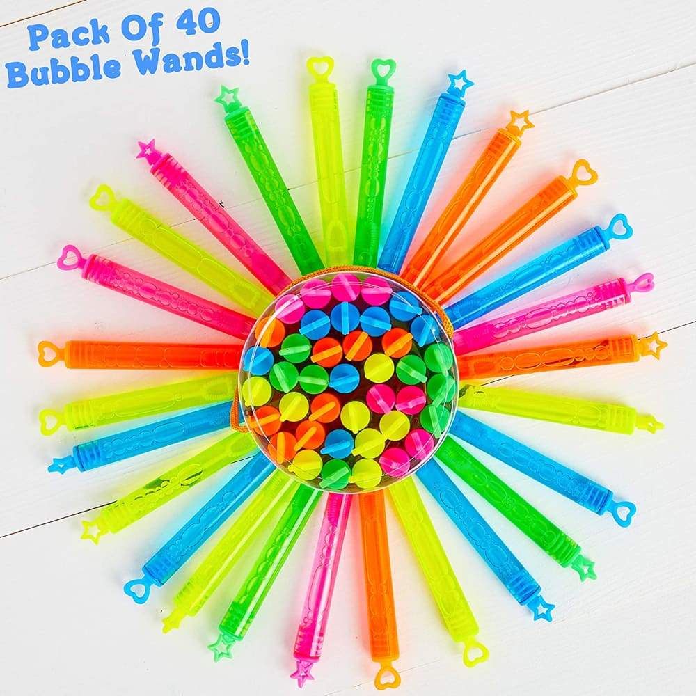 KreativeKraft Pack of 40 Bubble Wands Fun Garden Toys For Kids, Gifts For Girls Boys - Image 3