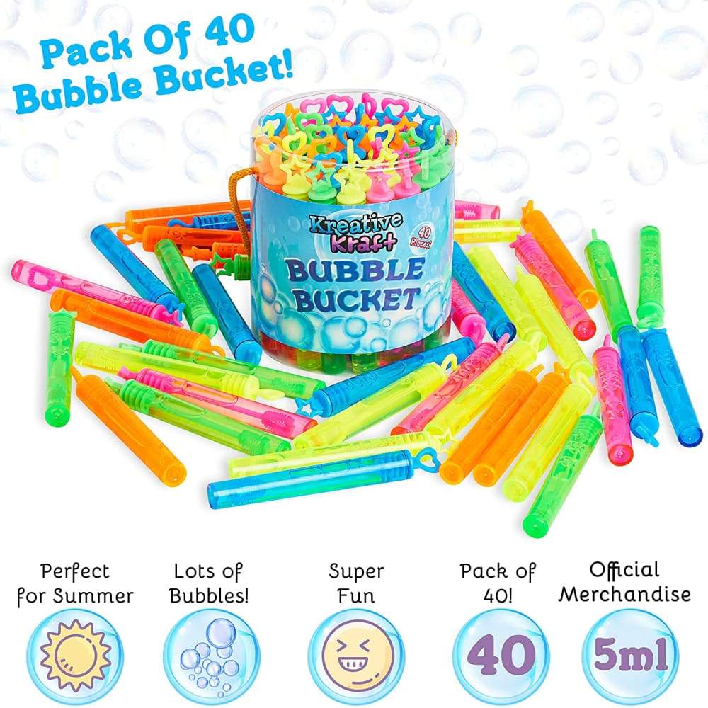KreativeKraft Pack of 40 Bubble Wands Fun Garden Toys For Kids, Gifts For Girls Boys - Image 5