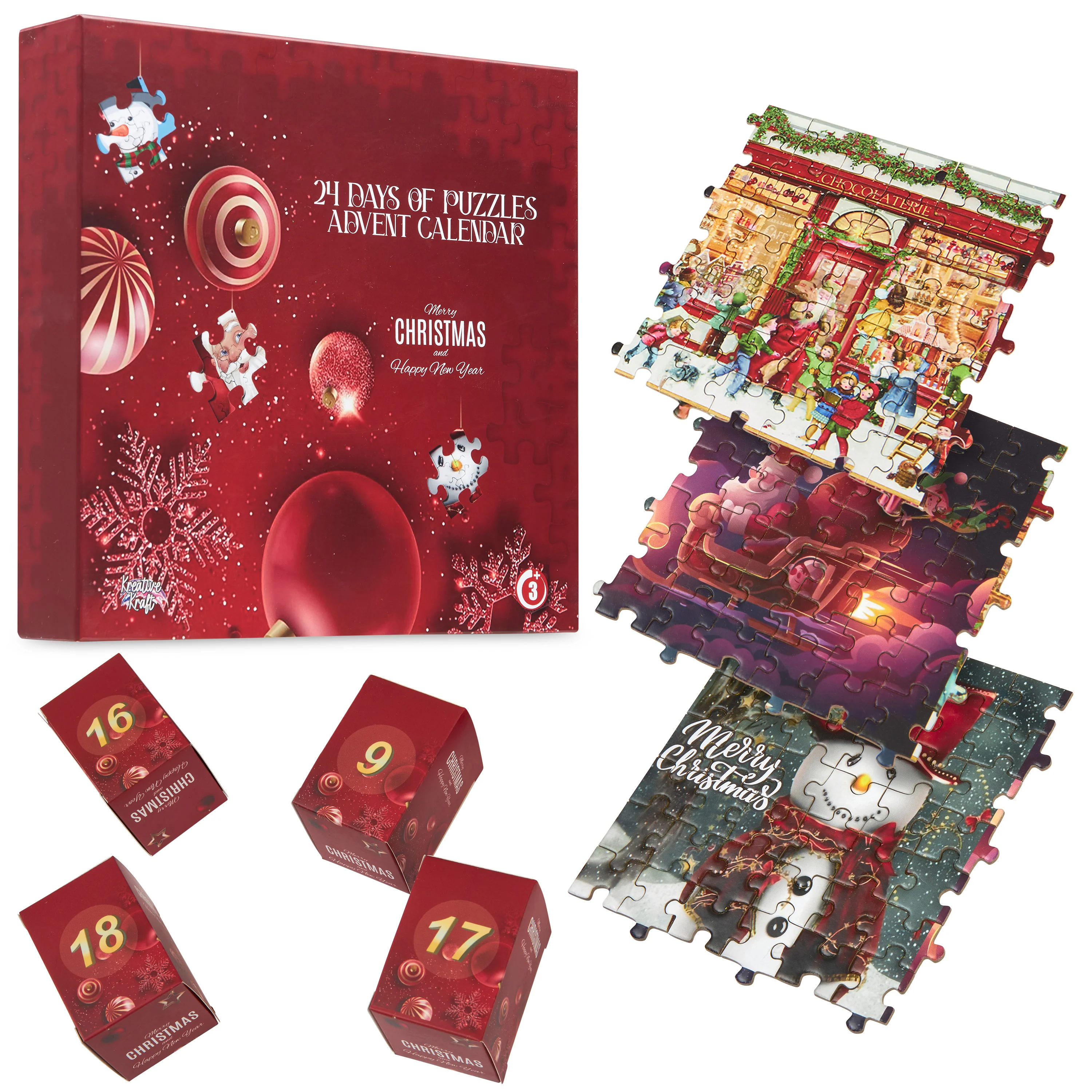 KreativeKraft Puzzle Advent Calendar 2025 Fun Christmas Countdown Calendar