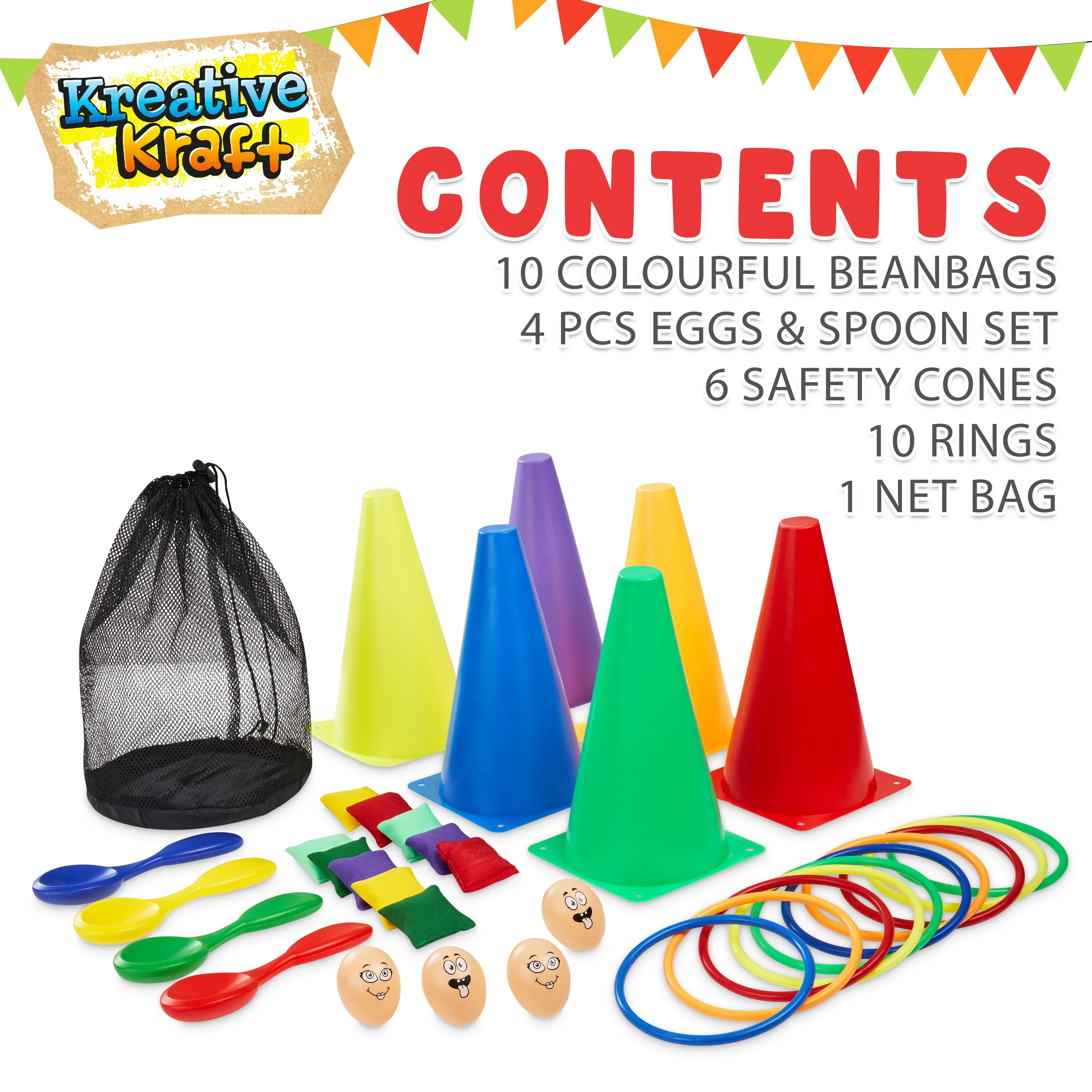 KreativeKraft Sports Day Kit, Indoor Outdoor Games for Kids Family - Image 7