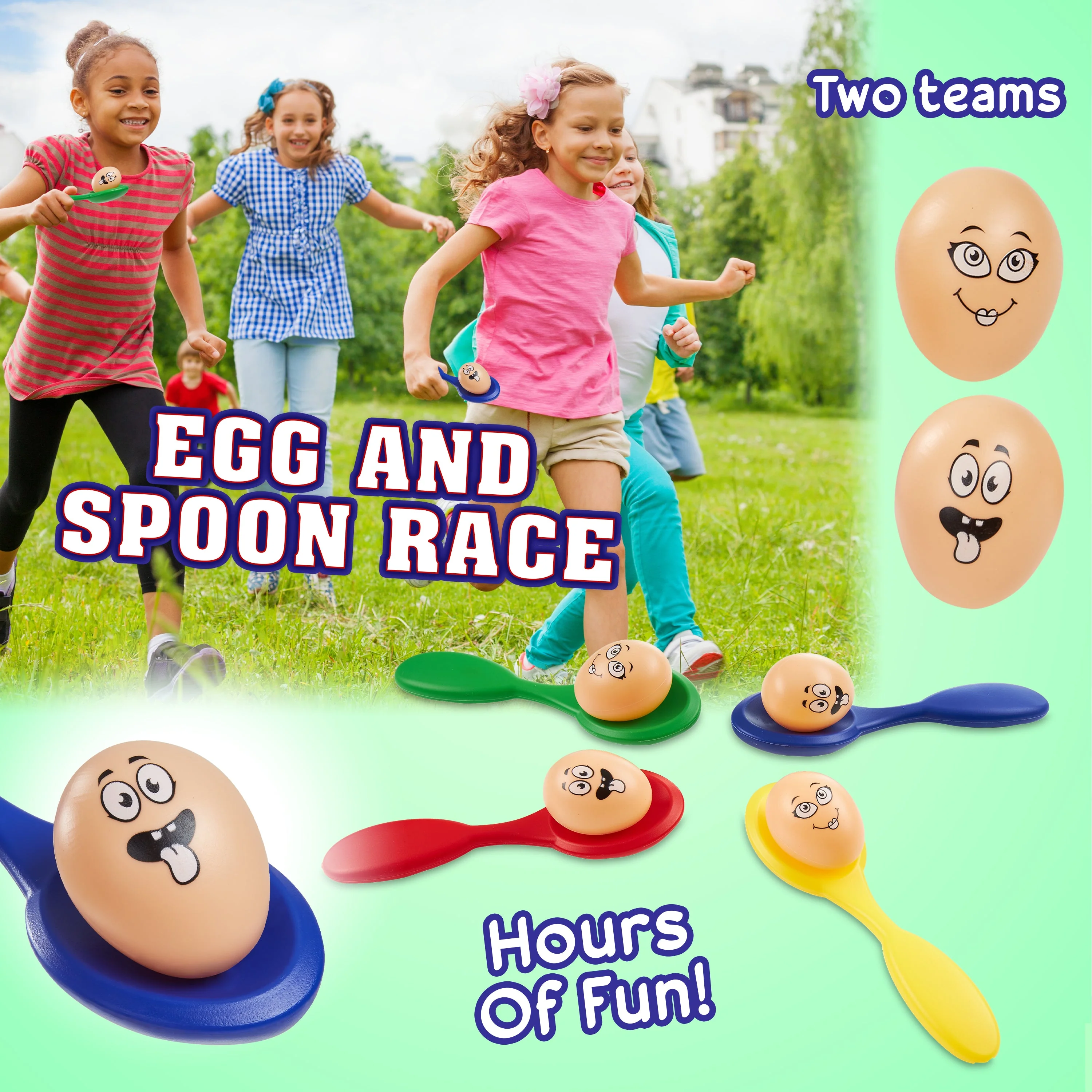 KreativeKraft Sports Day Kit Bean Bags Throwing Egg and Spoon Race Sack Race - Image 4