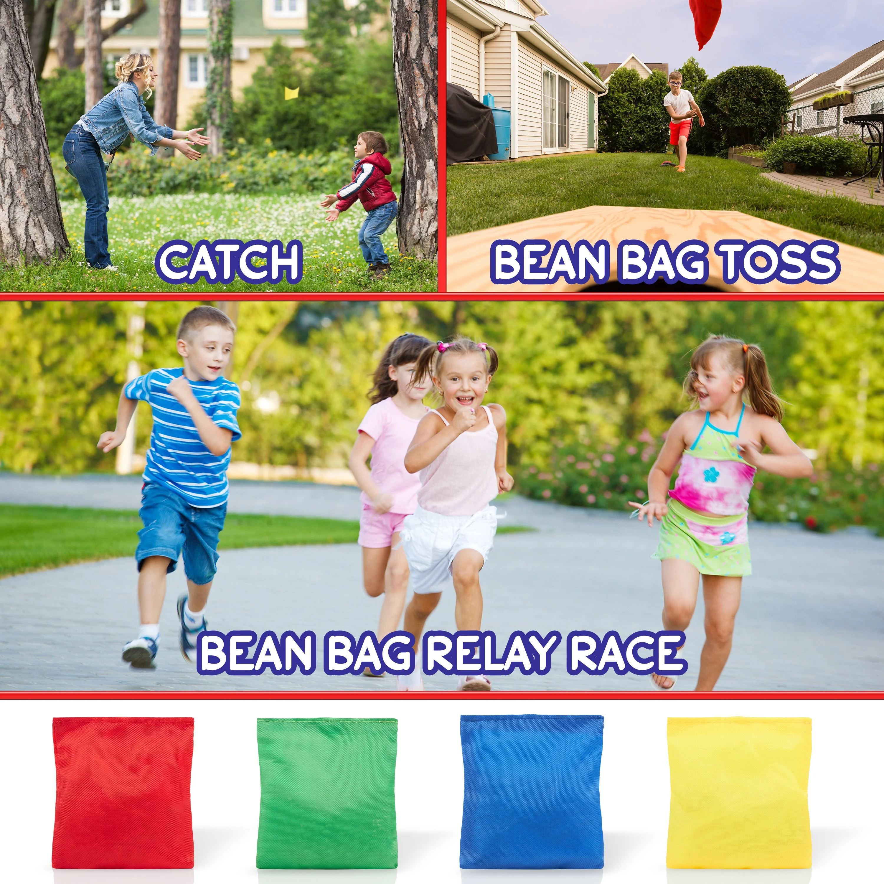 KreativeKraft Sports Day Kit Bean Bags Throwing Egg and Spoon Race Sack Race - Image 5
