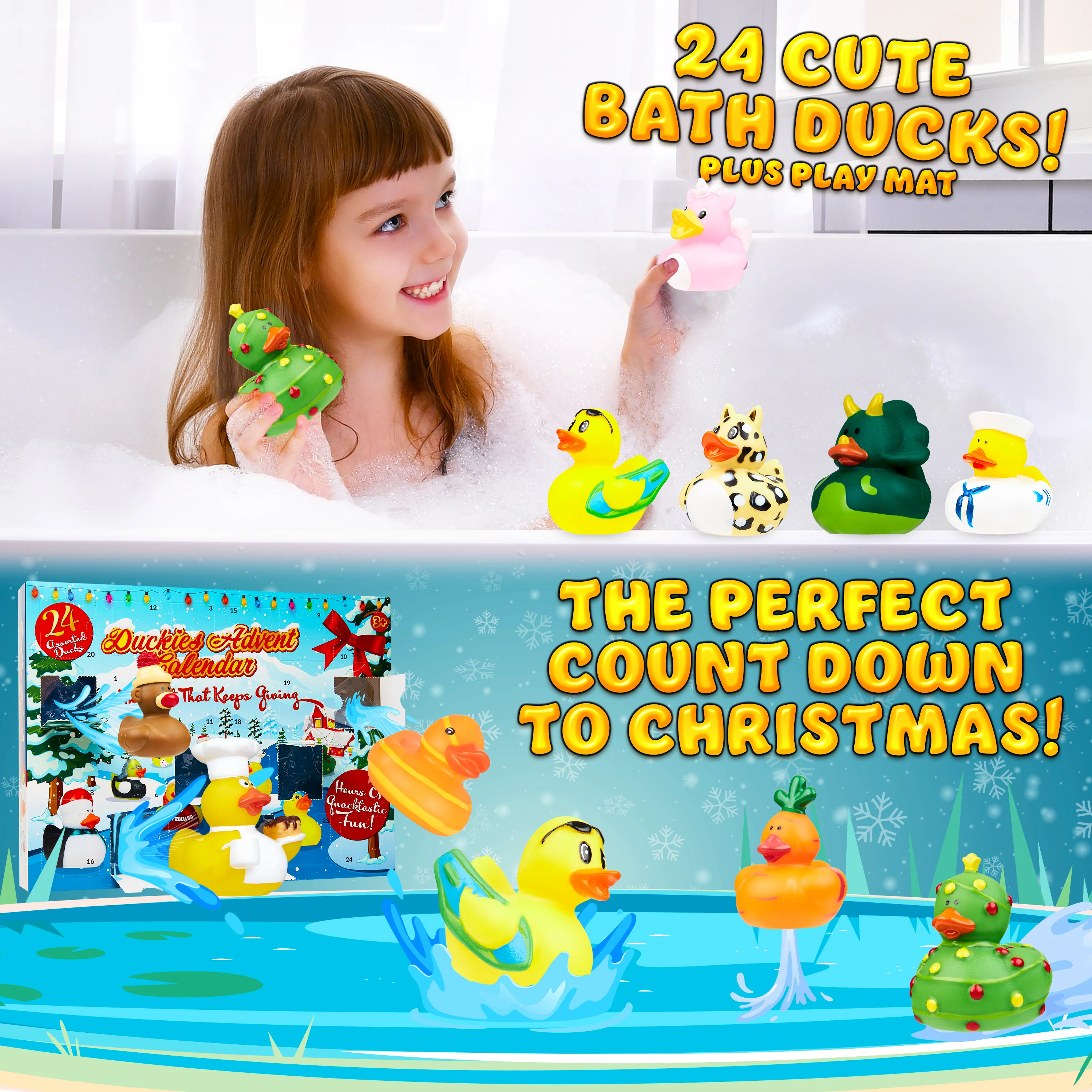 KreativeKraft Toy Advent Calendar 2025 for Kids, Bath Toys Countdown Calendar (Multi) - Image 2
