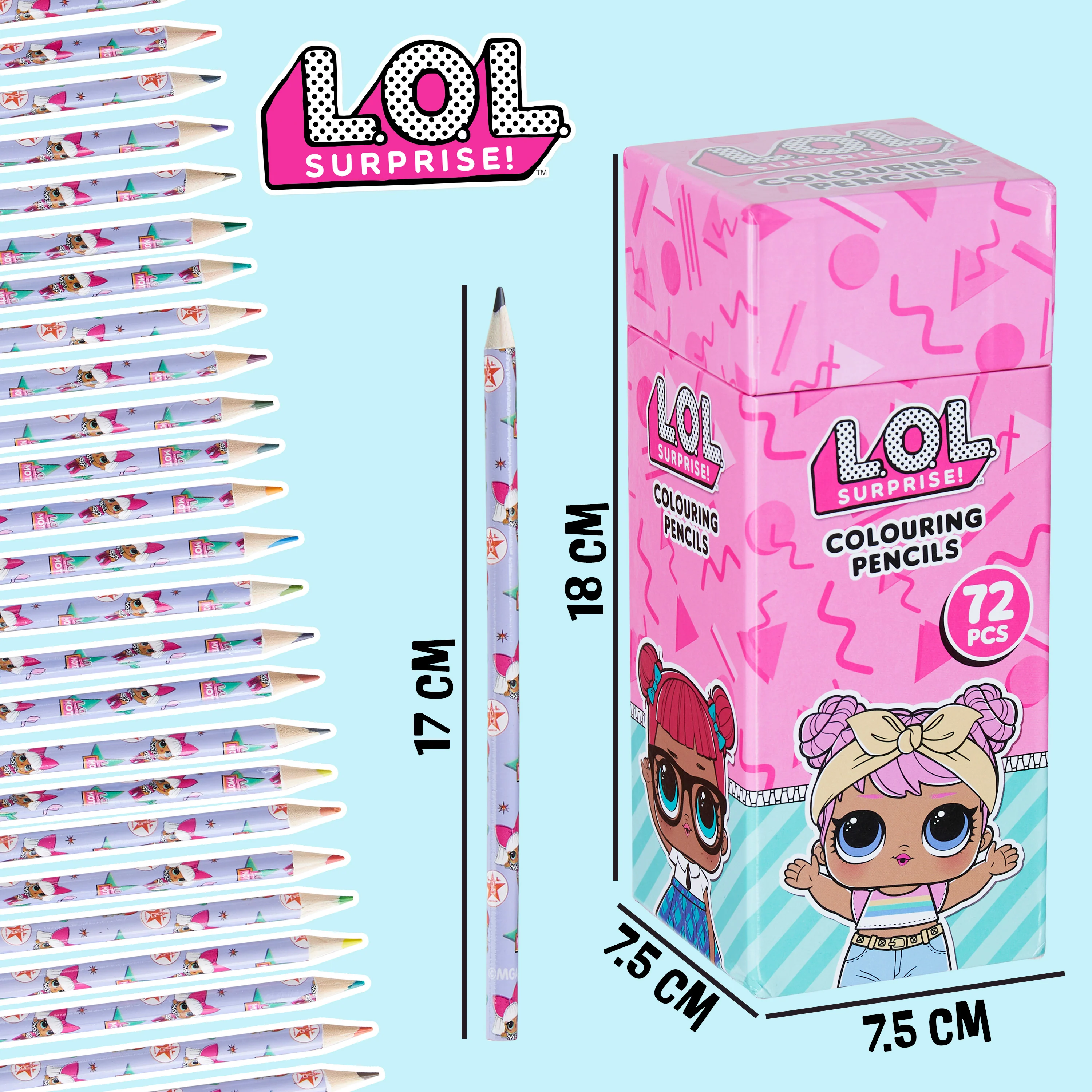L.O.L. Surprise! Colouring Pencils for Kids - 72 Pencils Colouring Box - Image 5