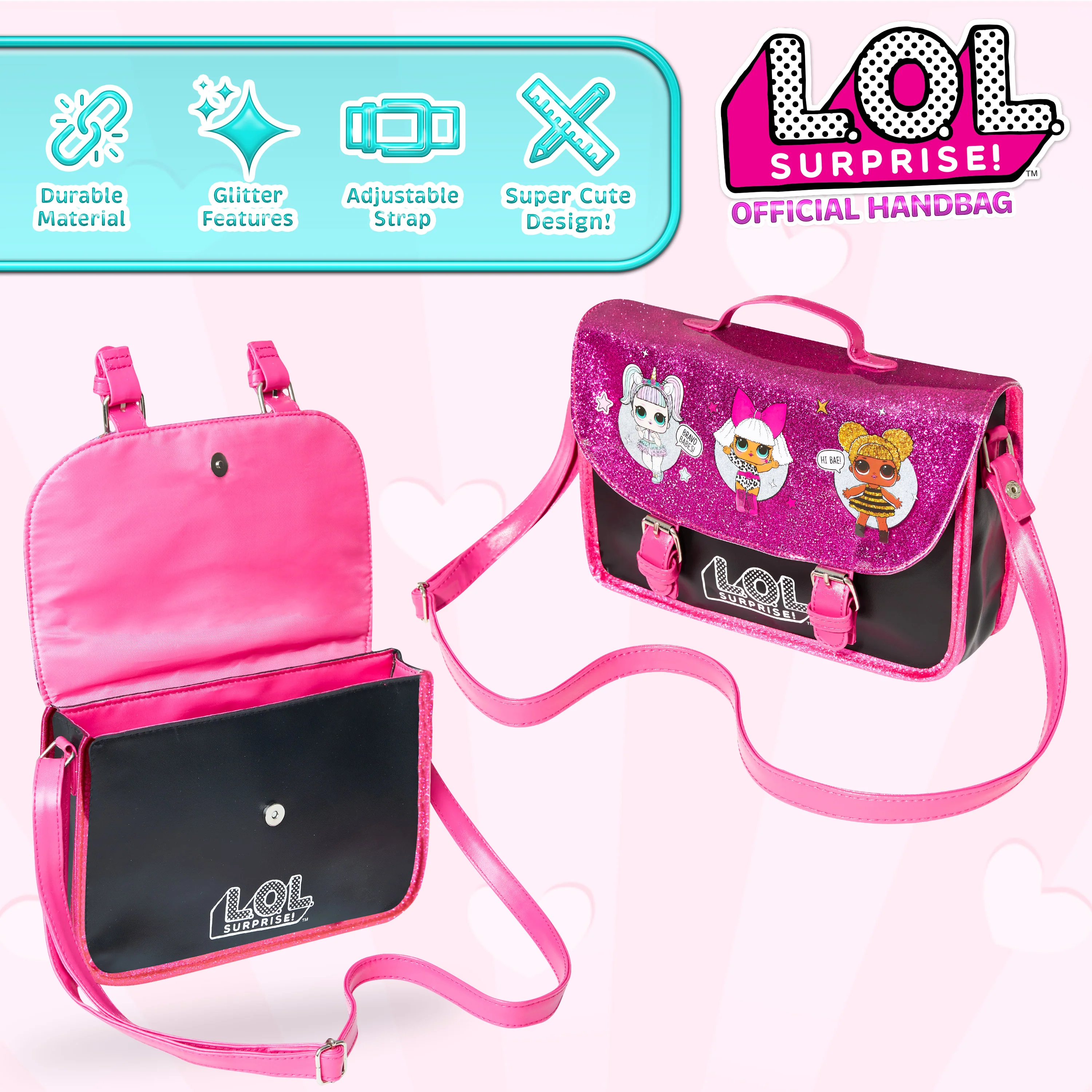 L.O.L. Surprise! Girls Handbag - Kids Crossbody Shoulder Bag with Adjustable Strap - Image 4