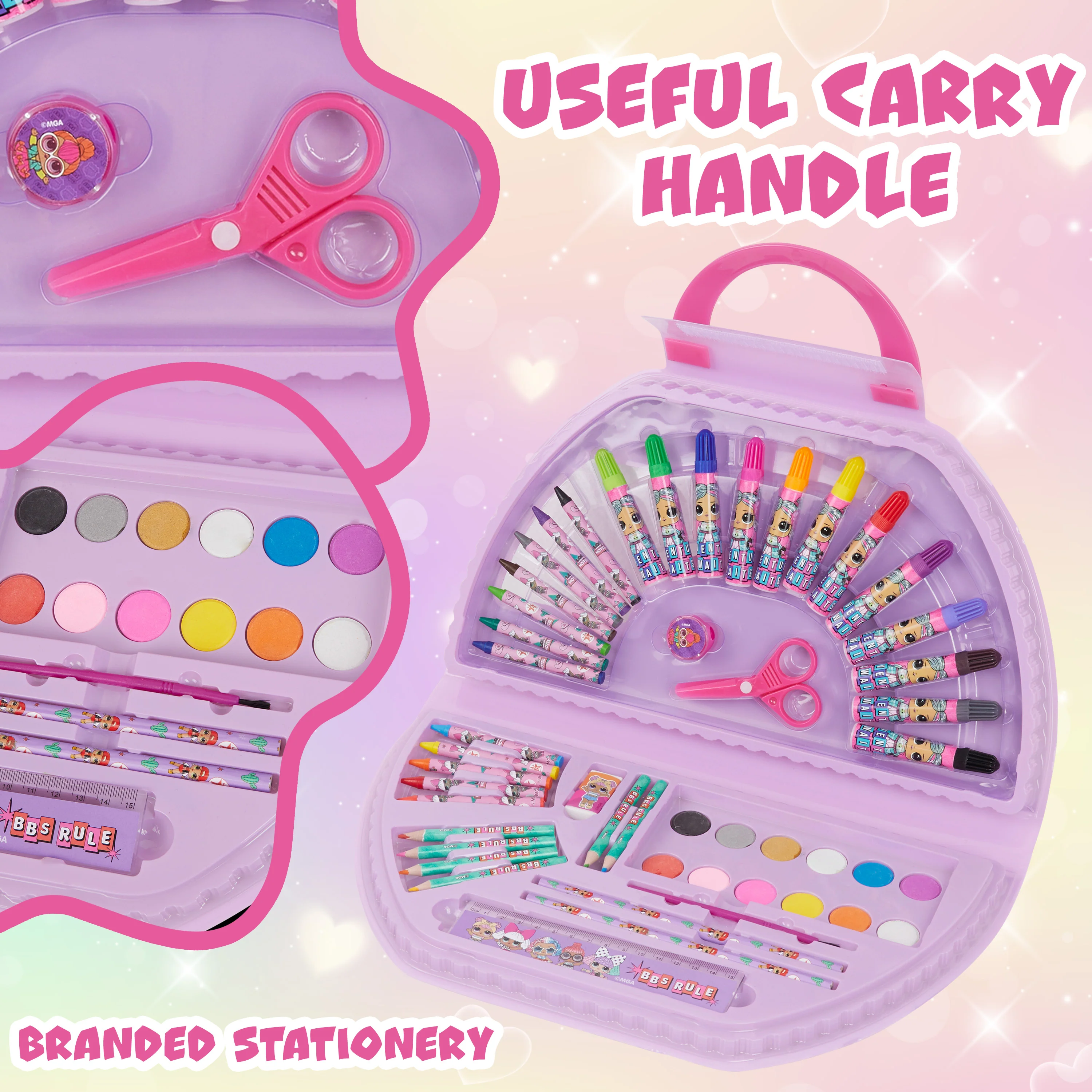 L.O.L. Surprise! Painting Art Set - Kids Colouring Sets - Pink 40 Pcs - Image 4