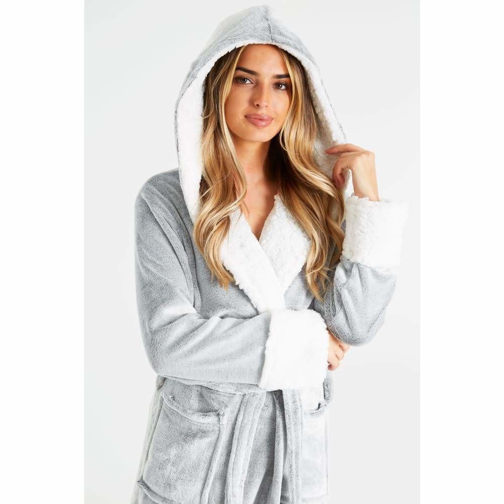 CityComfort Fluffy Dressing Gown Super Soft Fleece with Hood for Women - Image 14