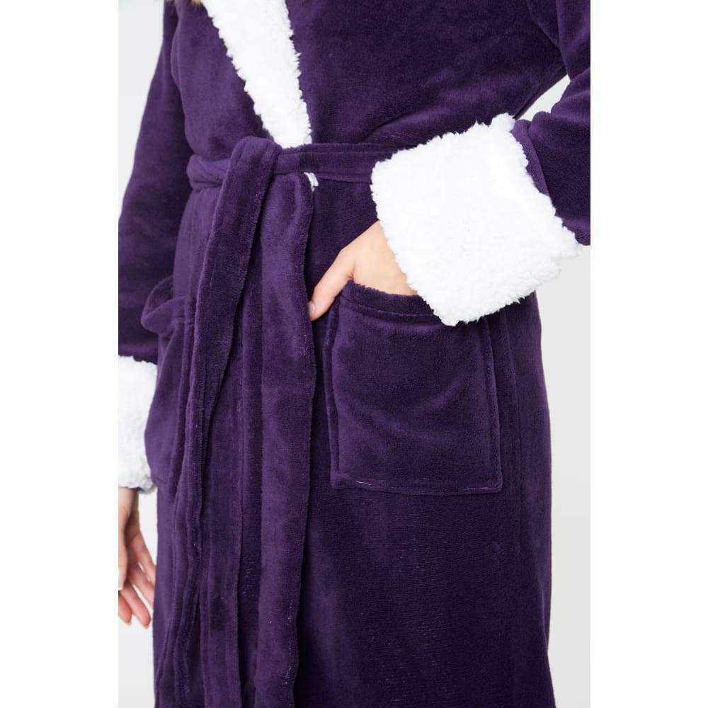 CityComfort Fluffy Dressing Gown Super Soft Fleece with Hood for Women - Image 5