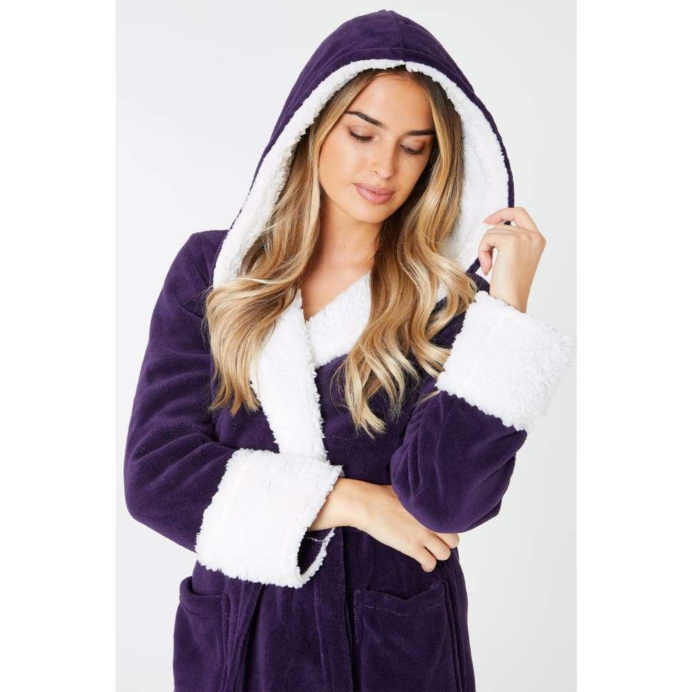 CityComfort Fluffy Dressing Gown Super Soft Fleece with Hood for Women - Image 7